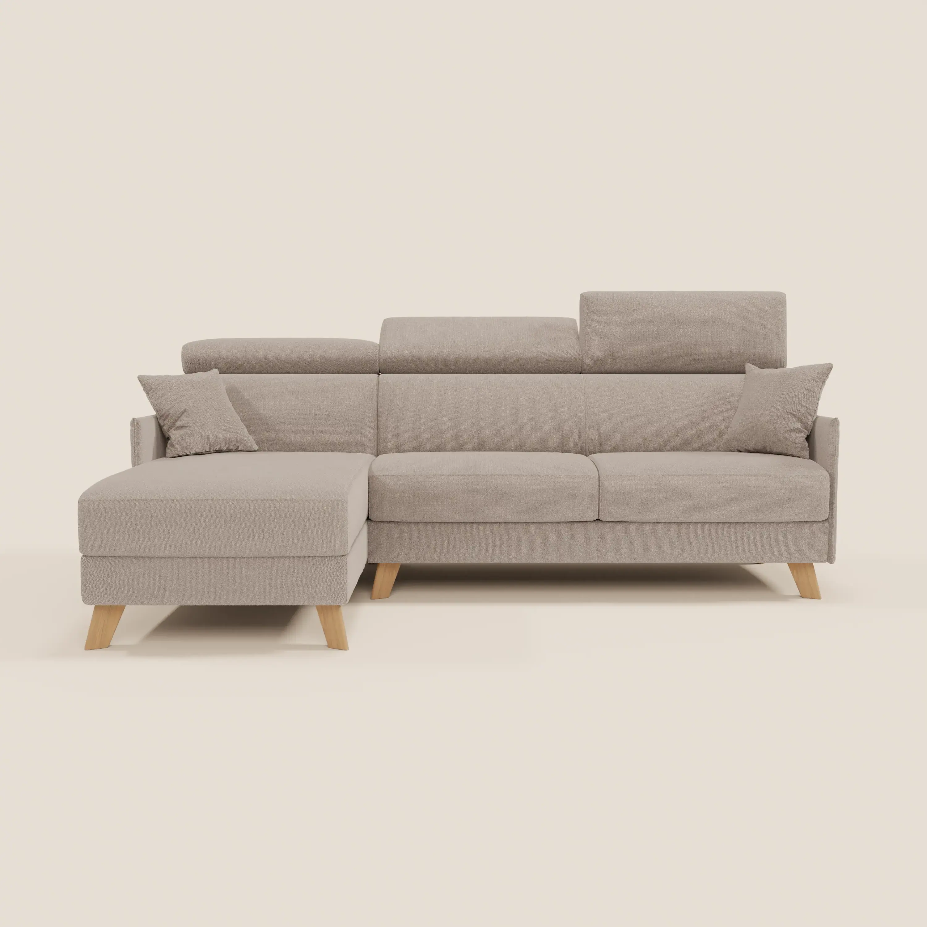 Sole Canapé d'angle convertible avec chaise longue avec coffre et têtières inclinables - tissu détachable T23 - Image 166