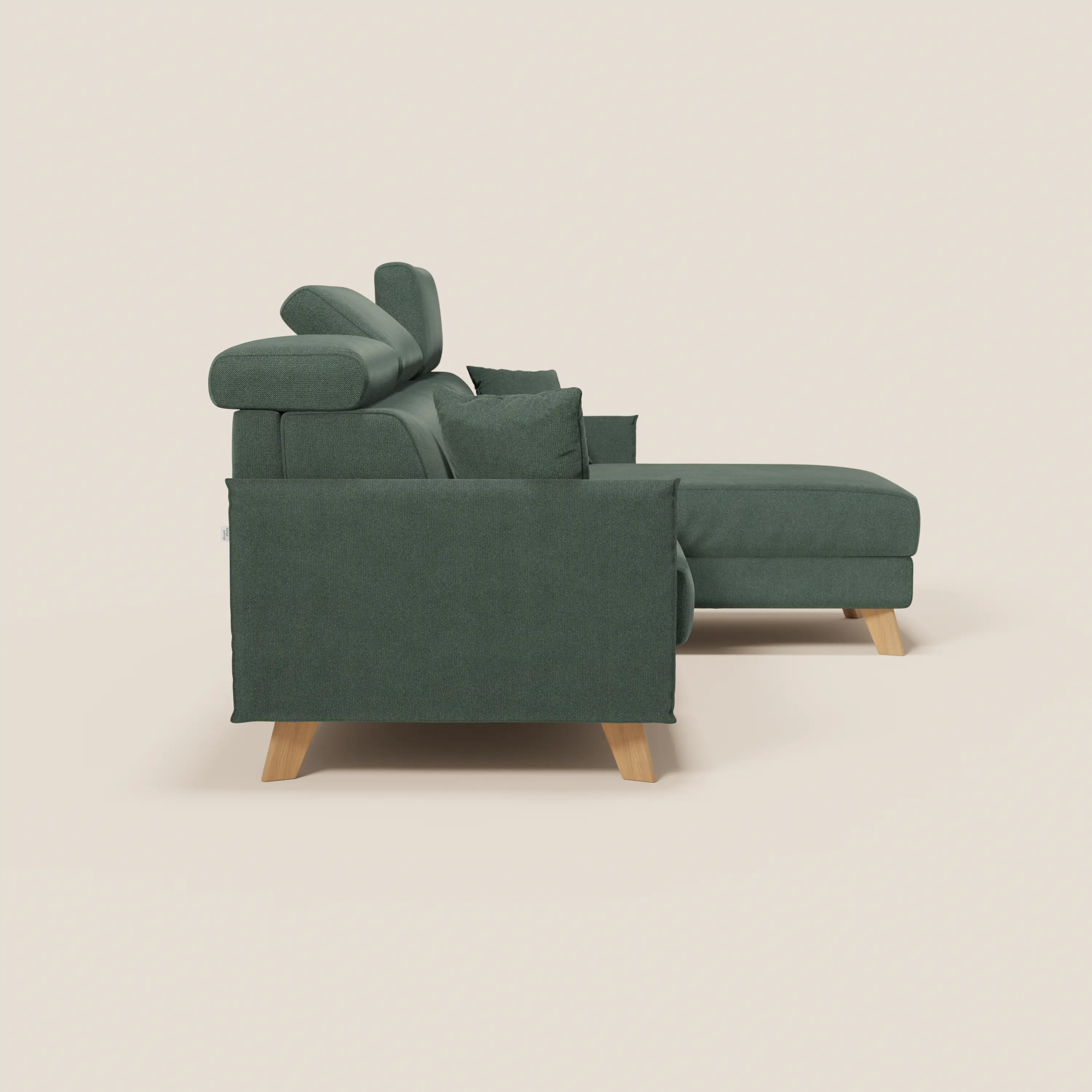 Sole Canapé d'angle convertible avec chaise longue avec coffre et têtières inclinables - tissu détachable T23 - Image 176