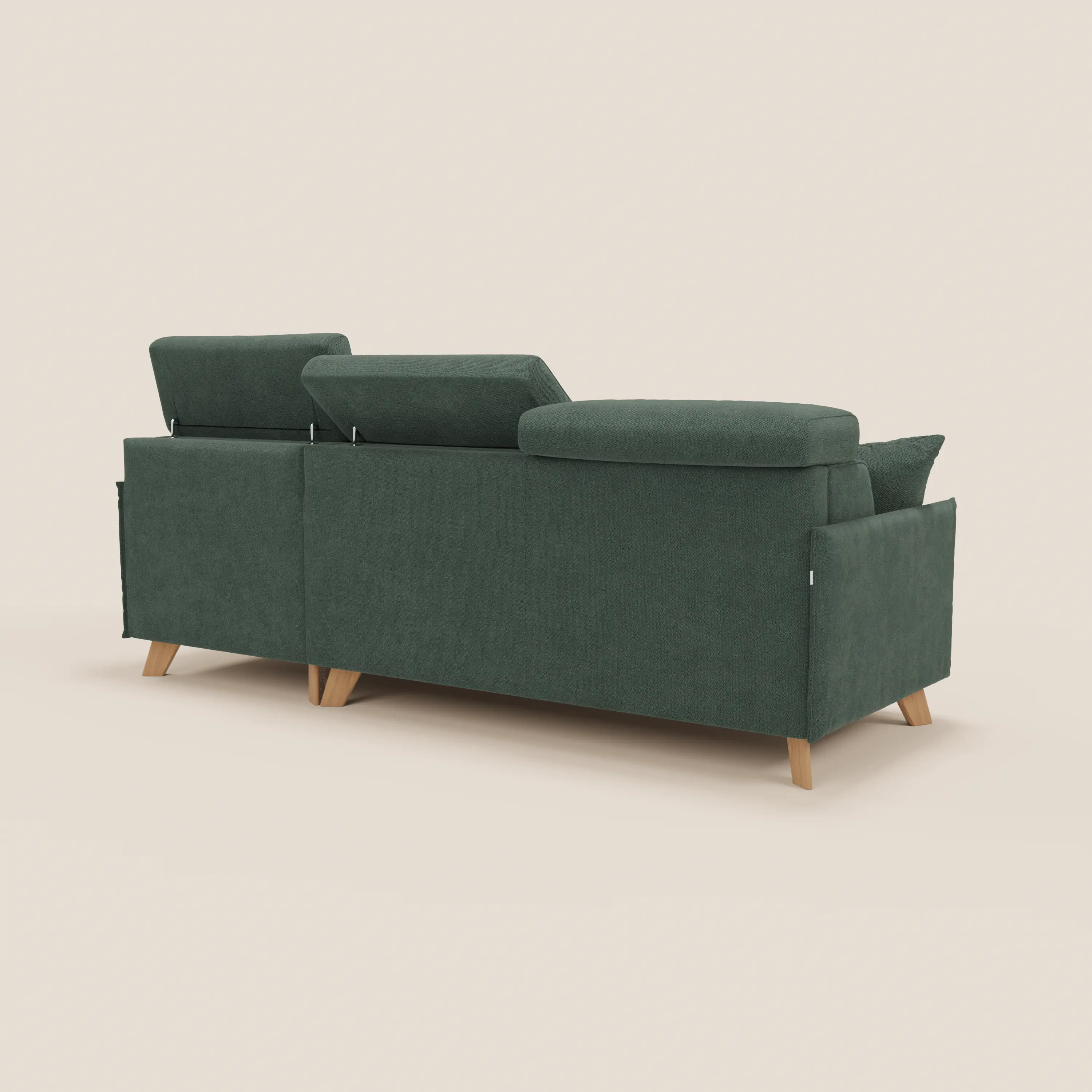Sole Canapé d'angle convertible avec chaise longue avec coffre et têtières inclinables - tissu détachable T23 - Image 179