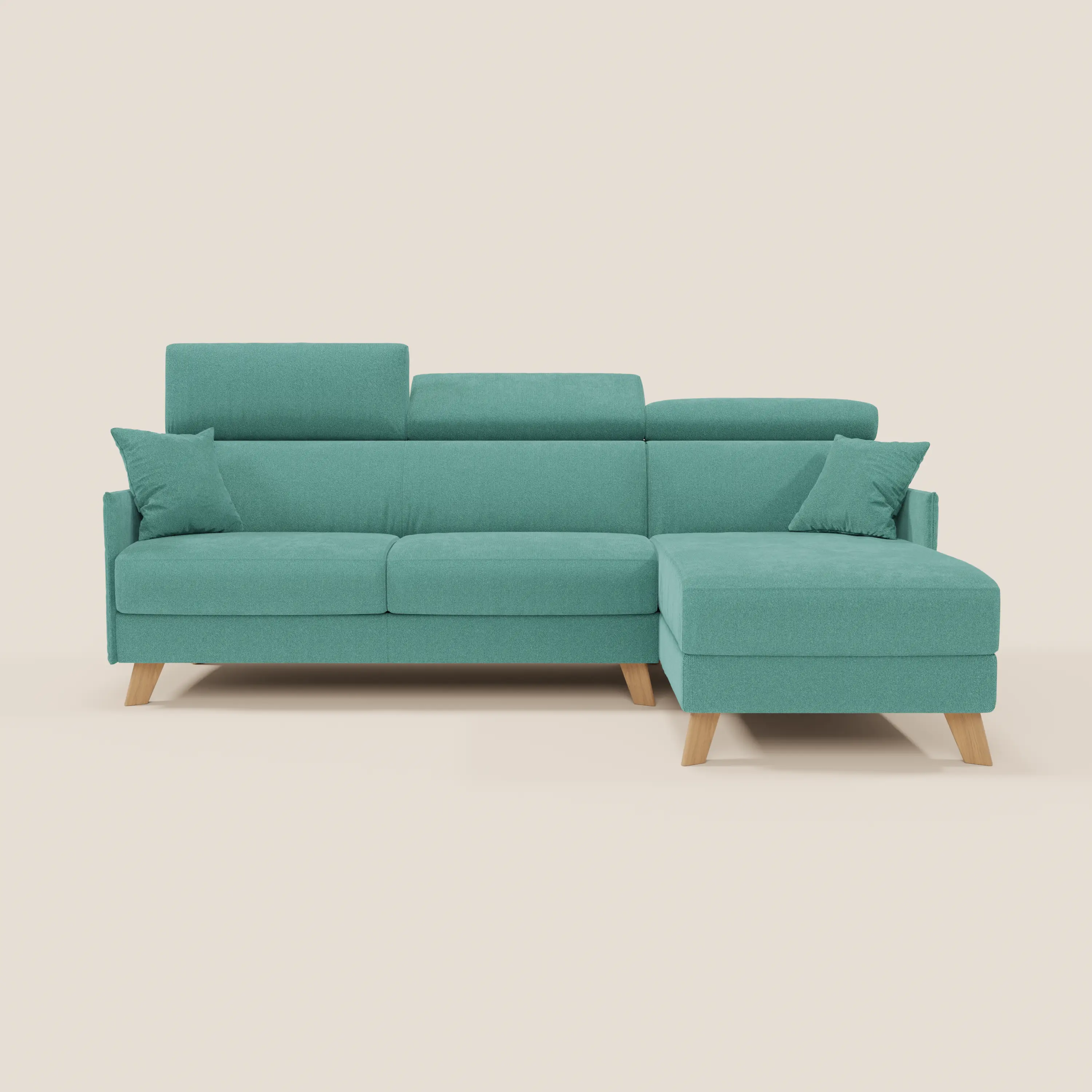 Sole Canapé d'angle convertible avec chaise longue avec coffre et têtières inclinables - tissu détachable T23 - Image 184