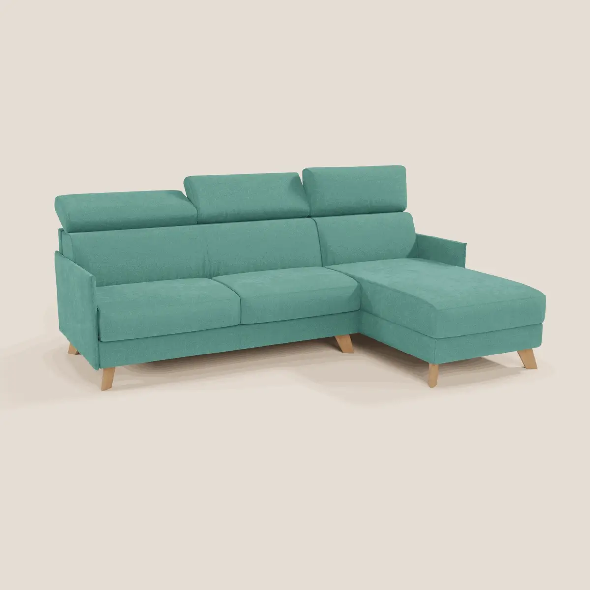 Sole Canapé d'angle convertible avec chaise longue avec coffre et têtières inclinables - tissu détachable T23 - Image 185