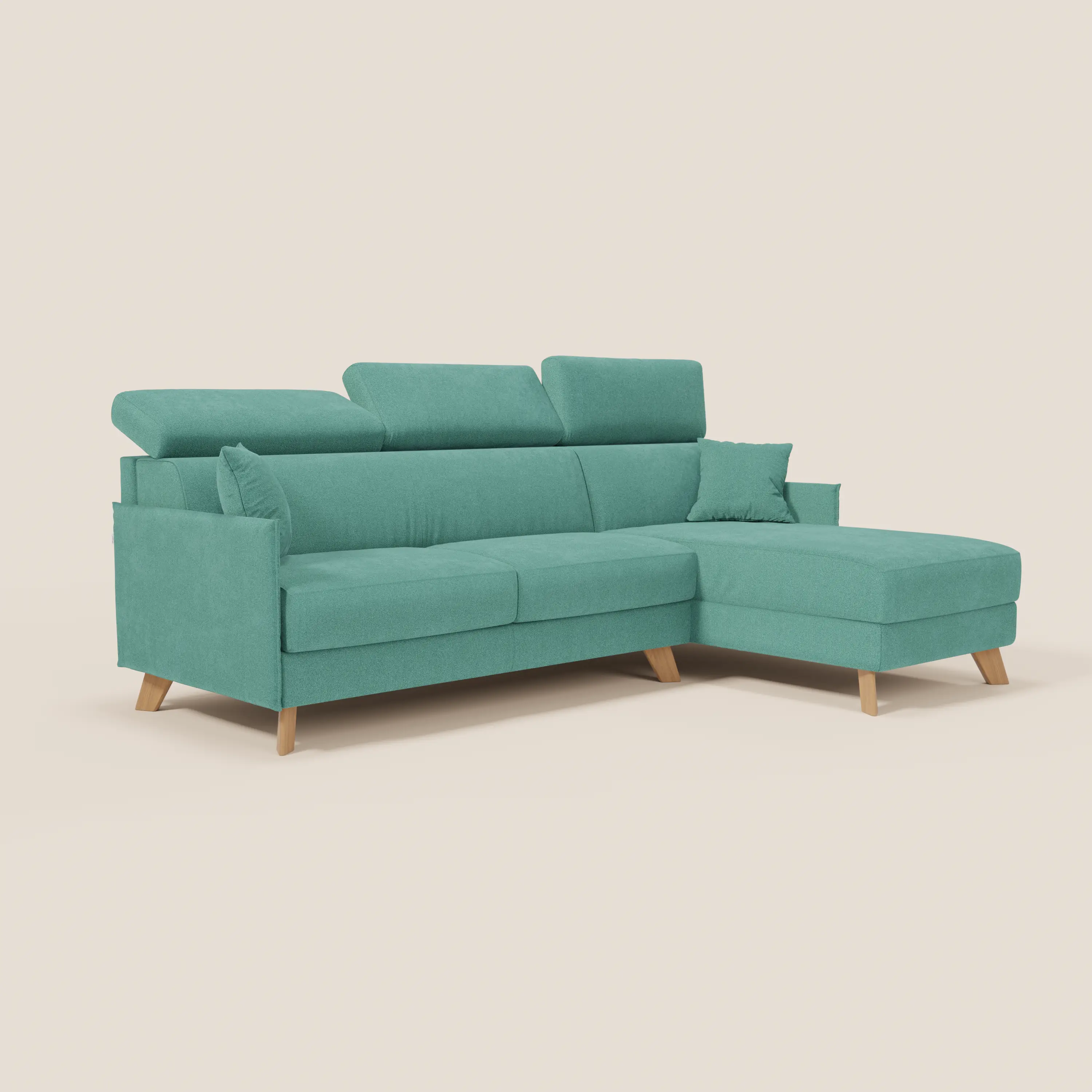 Sole Canapé d'angle convertible avec chaise longue avec coffre et têtières inclinables - tissu détachable T23 - Image 186