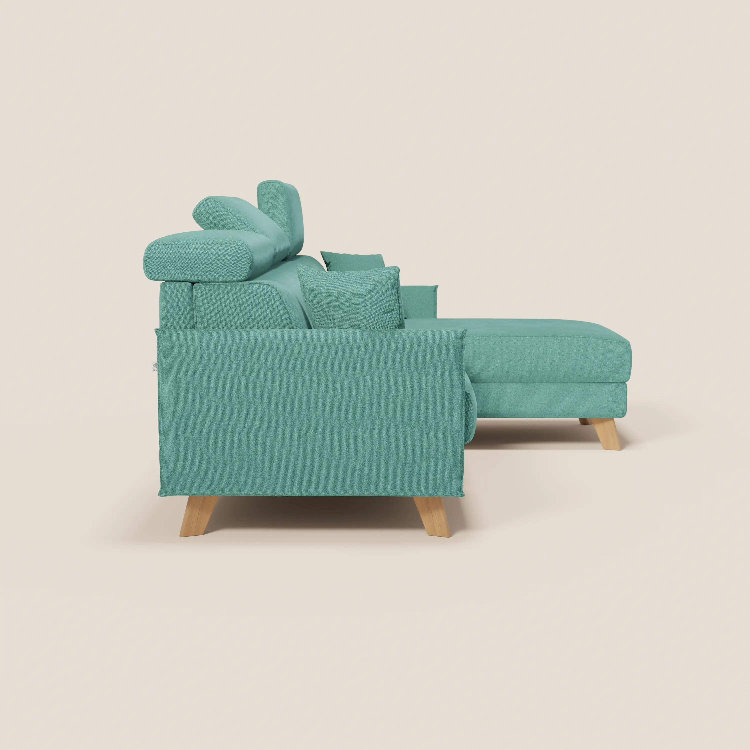 Sole Canapé d'angle convertible avec chaise longue avec coffre et têtières inclinables - tissu détachable T23 - Image 191
