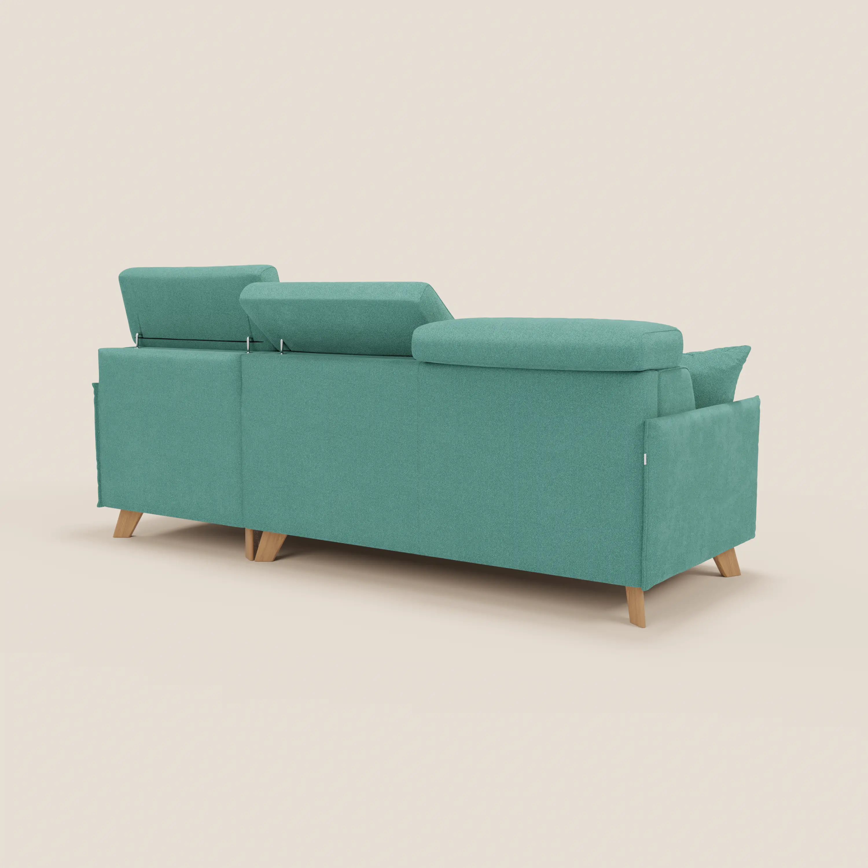 Sole Canapé d'angle convertible avec chaise longue avec coffre et têtières inclinables - tissu détachable T23 - Image 194