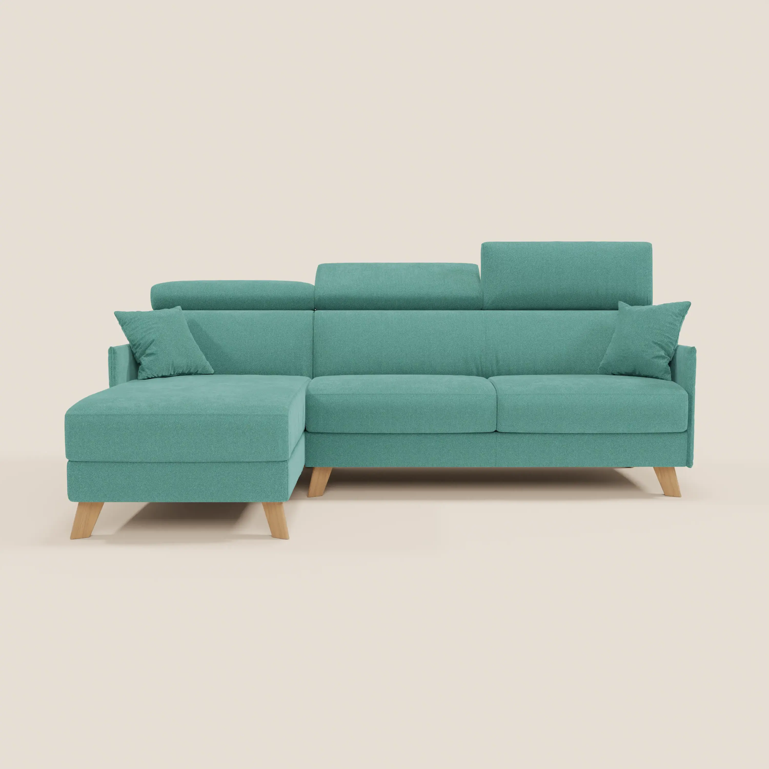 Sole Canapé d'angle convertible avec chaise longue avec coffre et têtières inclinables - tissu détachable T23 - Image 196