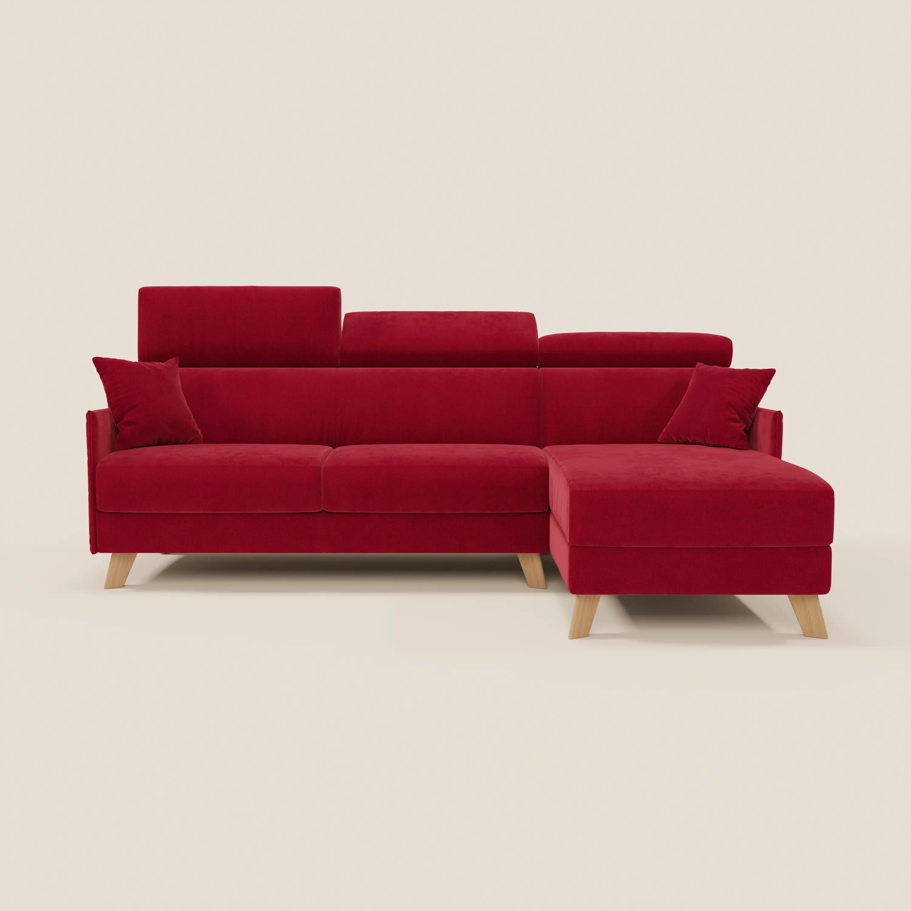 Sole Canapé d'angle convertible avec chaise longue avec coffre et têtières inclinables - tissu détachable T23 - Image 199