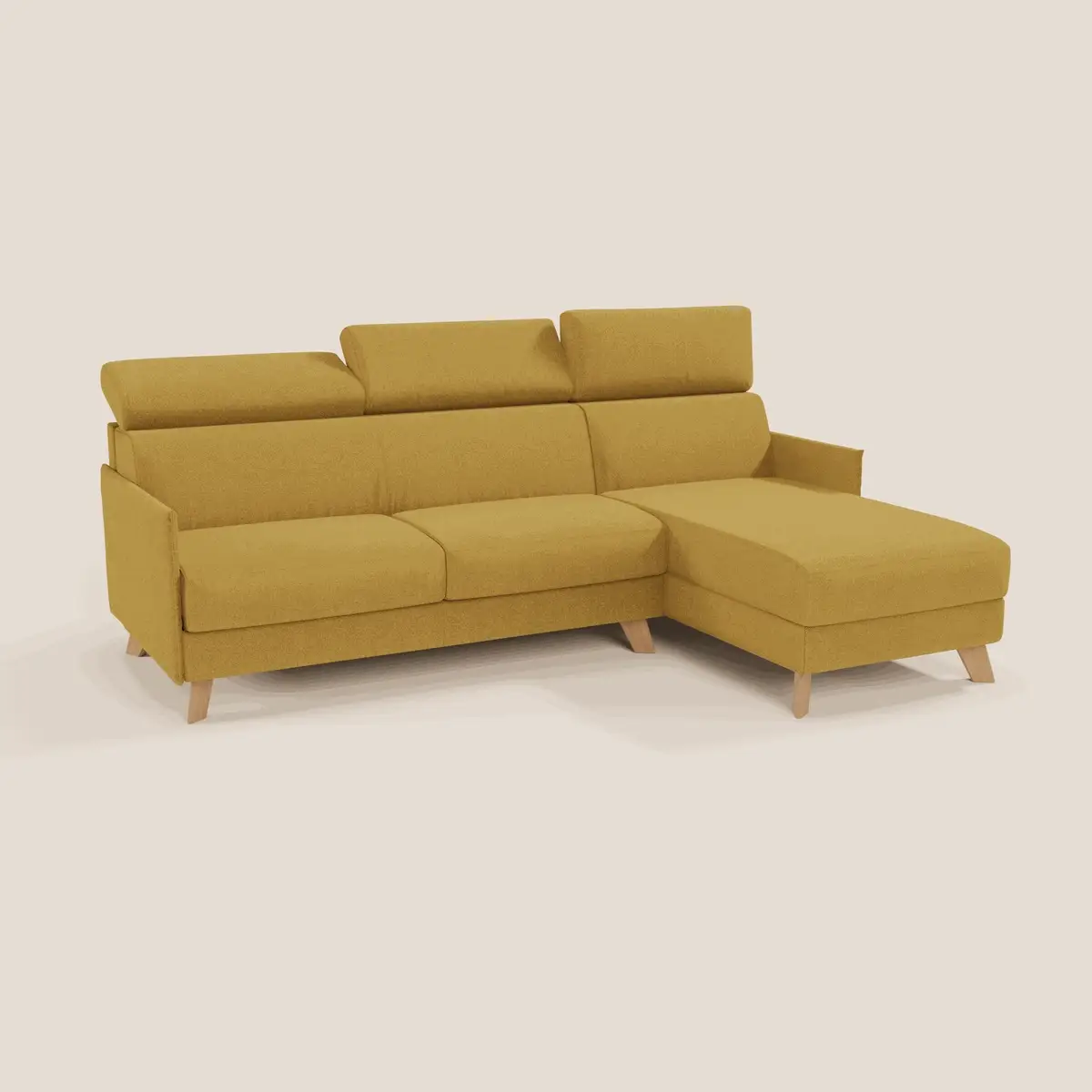 Sole Canapé d'angle convertible avec chaise longue avec coffre et têtières inclinables - tissu détachable T23 - Image 2