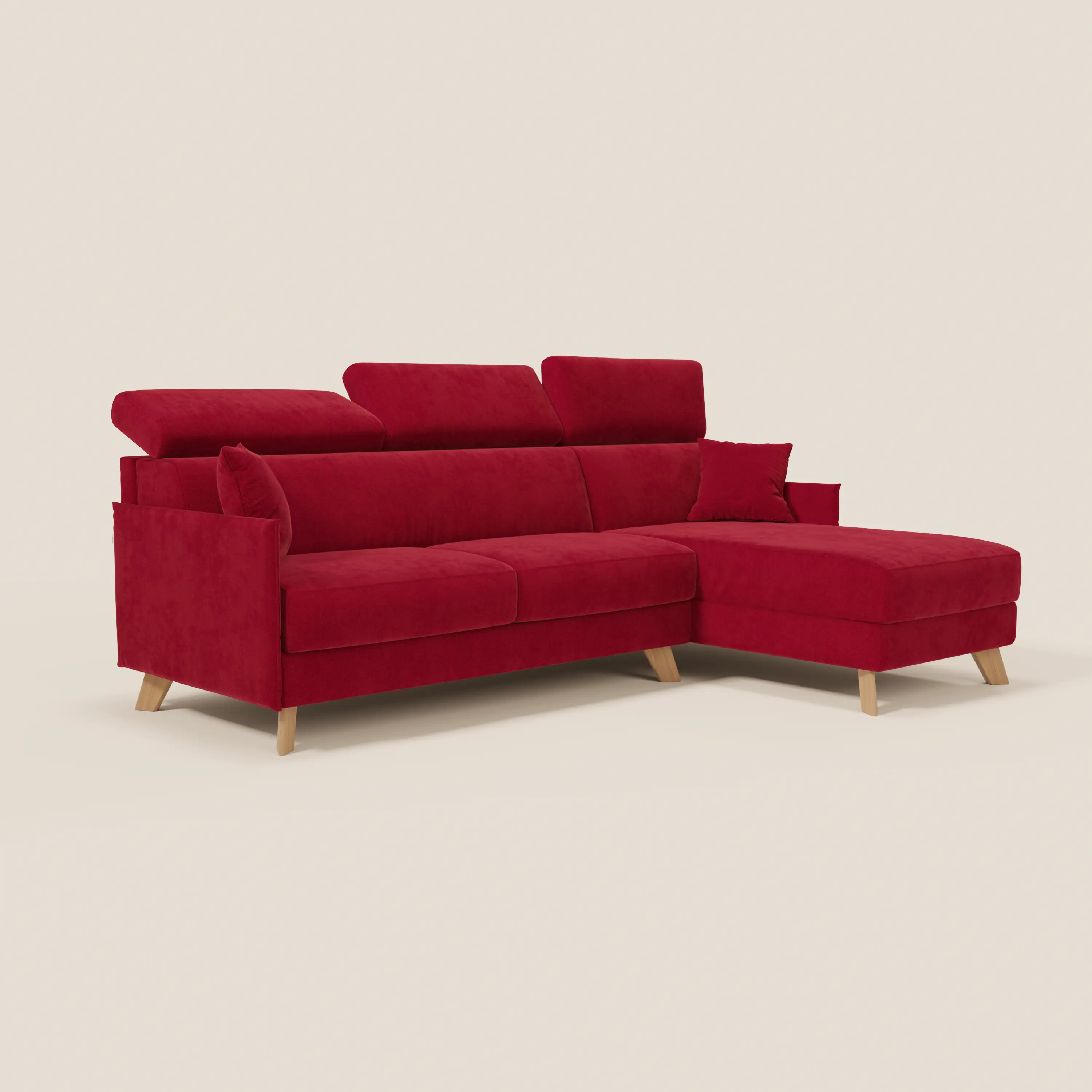 Sole Canapé d'angle convertible avec chaise longue avec coffre et têtières inclinables - tissu détachable T23 - Image 201