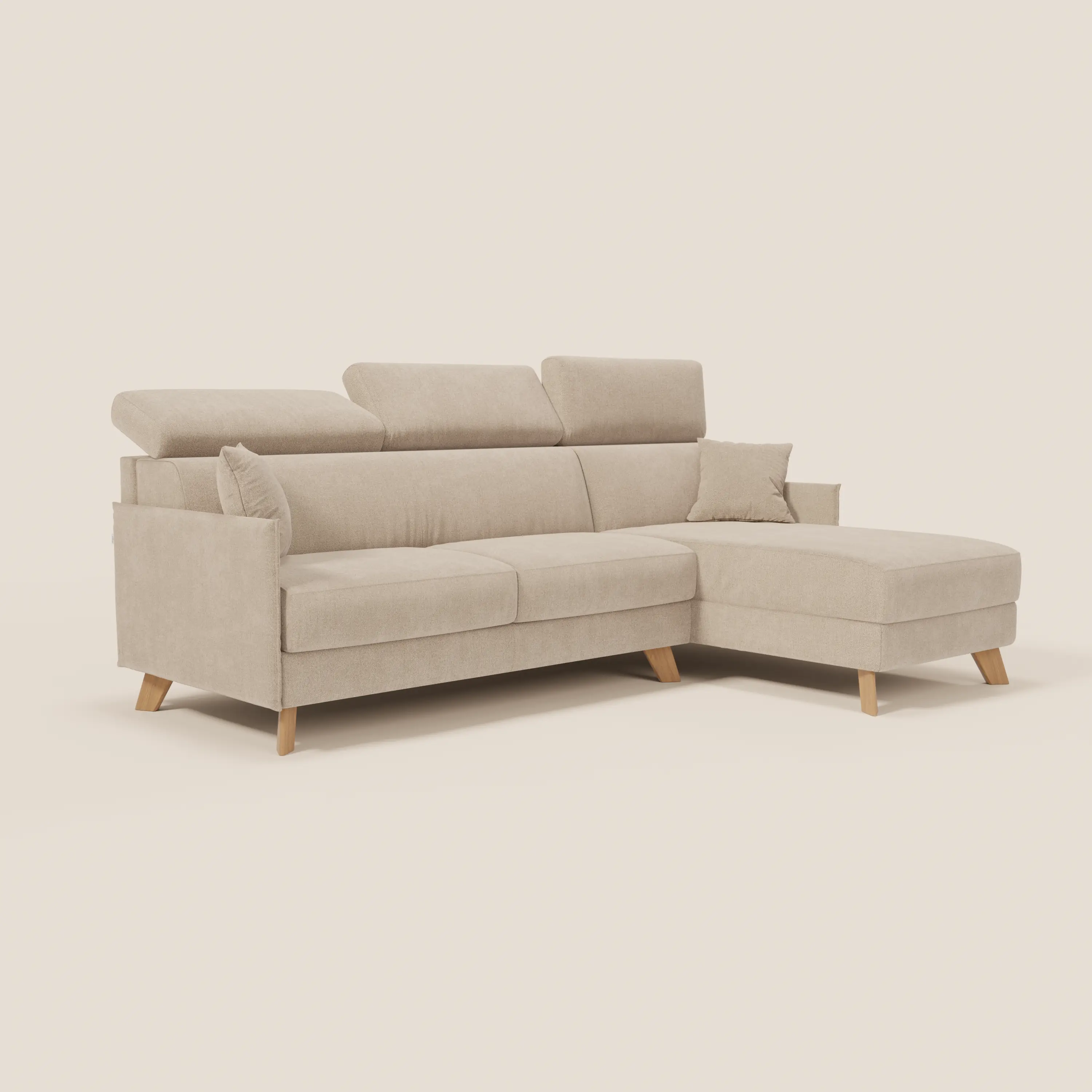 Sole Canapé d'angle convertible avec chaise longue avec coffre et têtières inclinables - tissu détachable T23 - Image 21