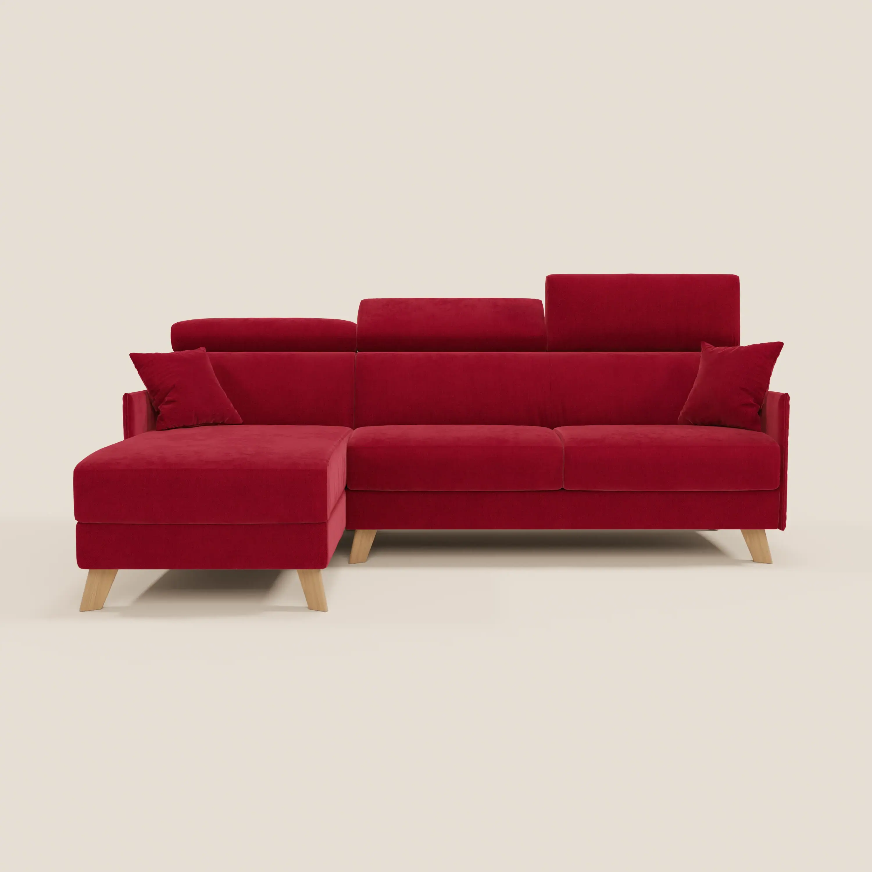 Sole Canapé d'angle convertible avec chaise longue avec coffre et têtières inclinables - tissu détachable T23 - Image 211