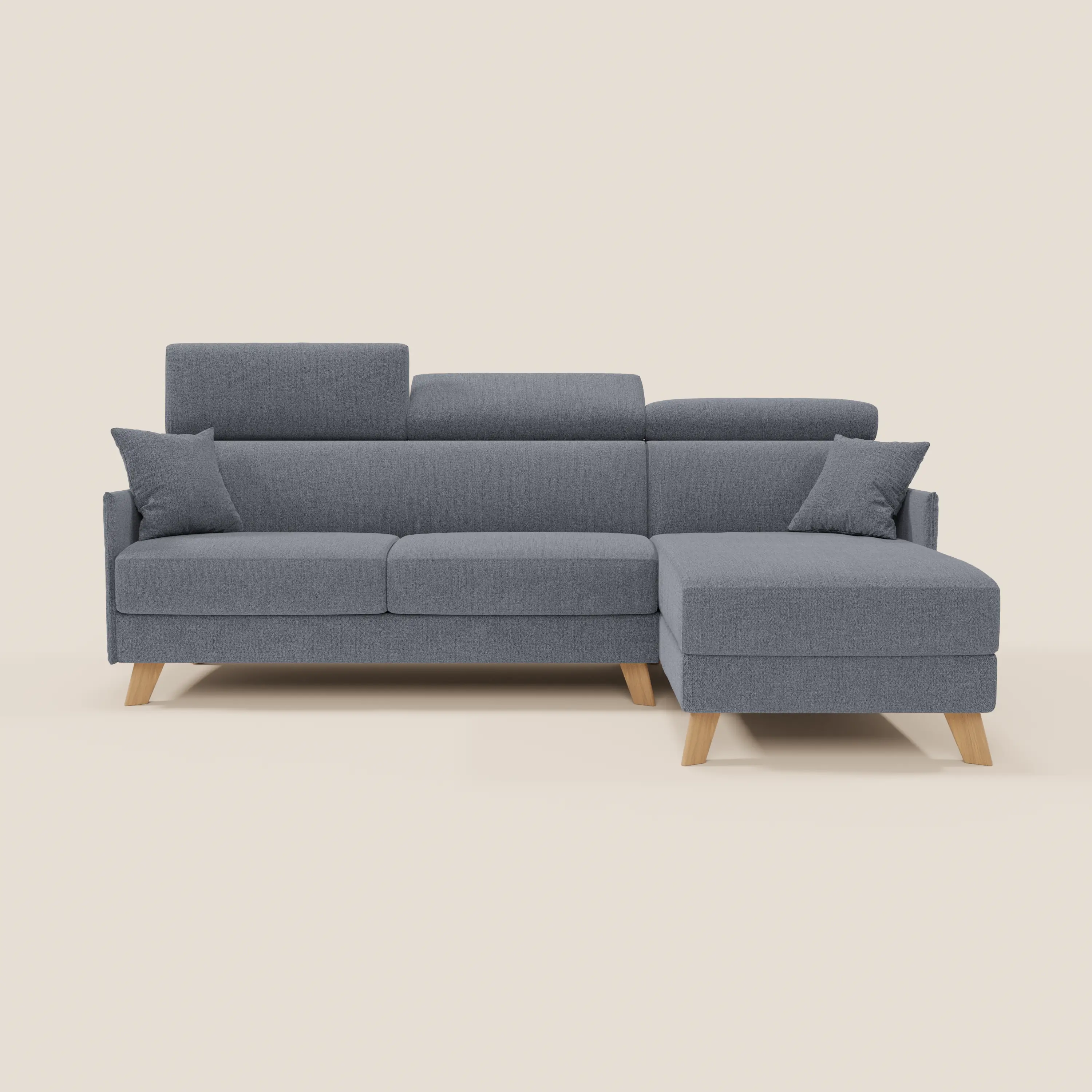 Sole Canapé d'angle convertible avec chaise longue avec coffre et têtières inclinables - tissu détachable T23 - Image 214