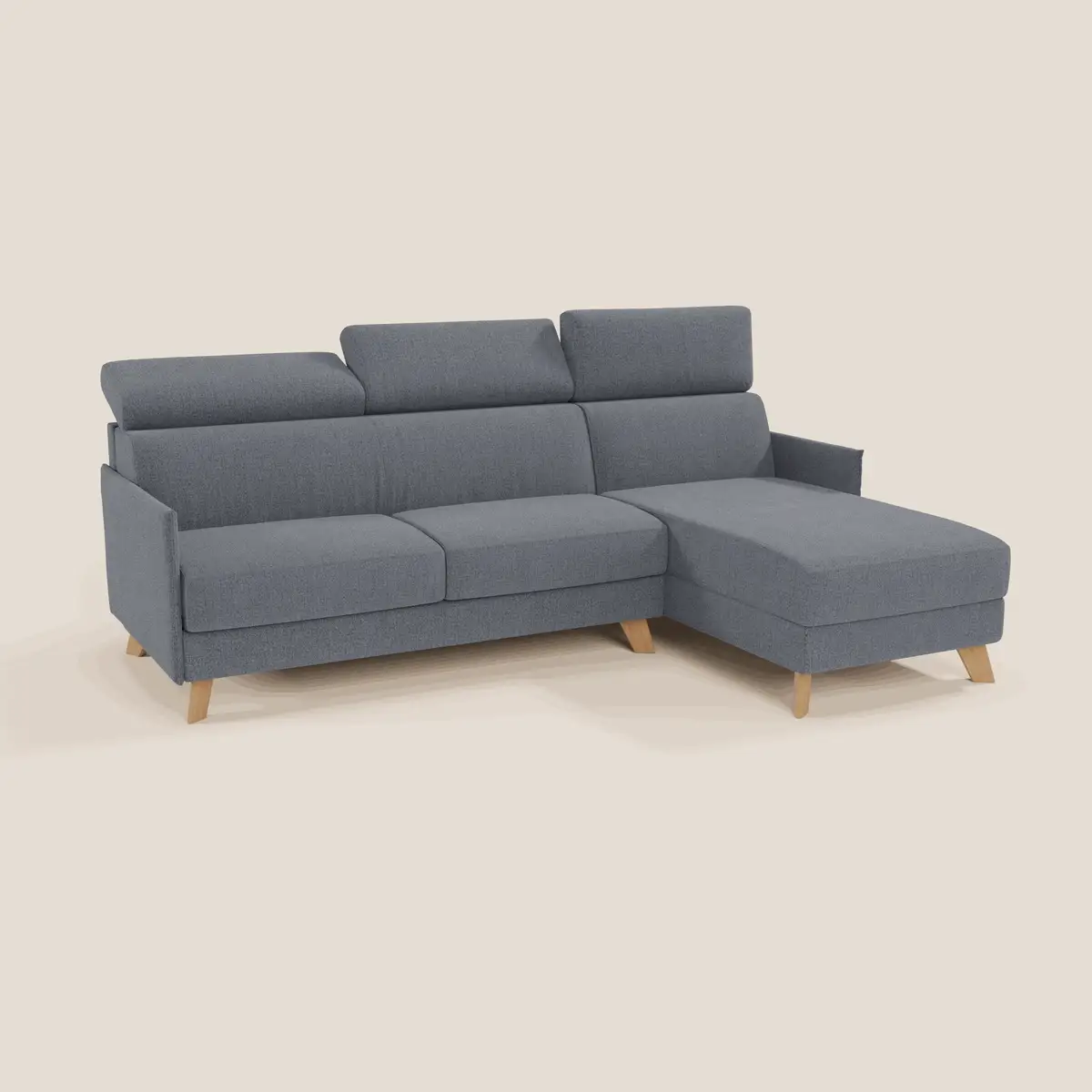 Sole Canapé d'angle convertible avec chaise longue avec coffre et têtières inclinables - tissu détachable T23 - Image 215
