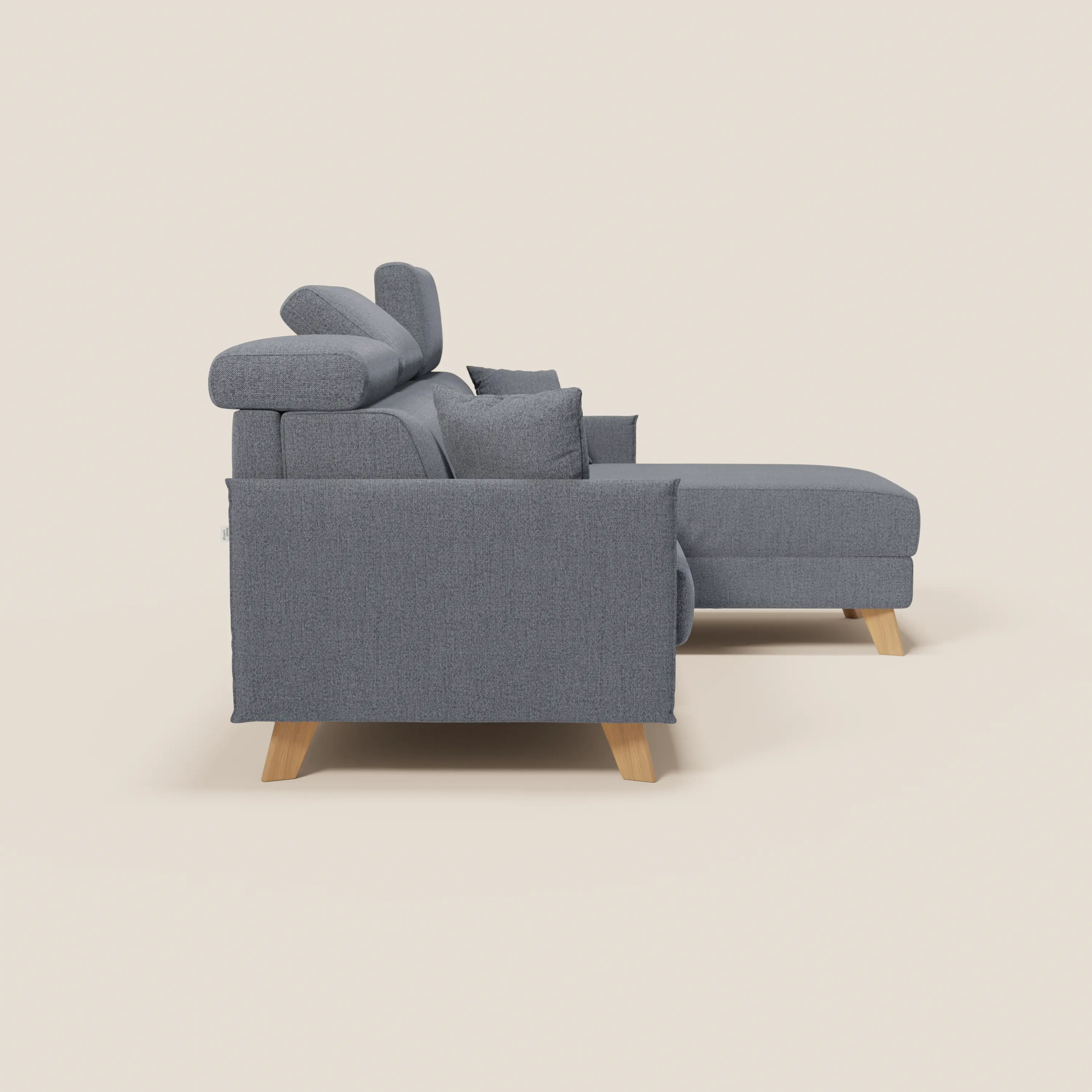 Sole Canapé d'angle convertible avec chaise longue avec coffre et têtières inclinables - tissu détachable T23 - Image 221