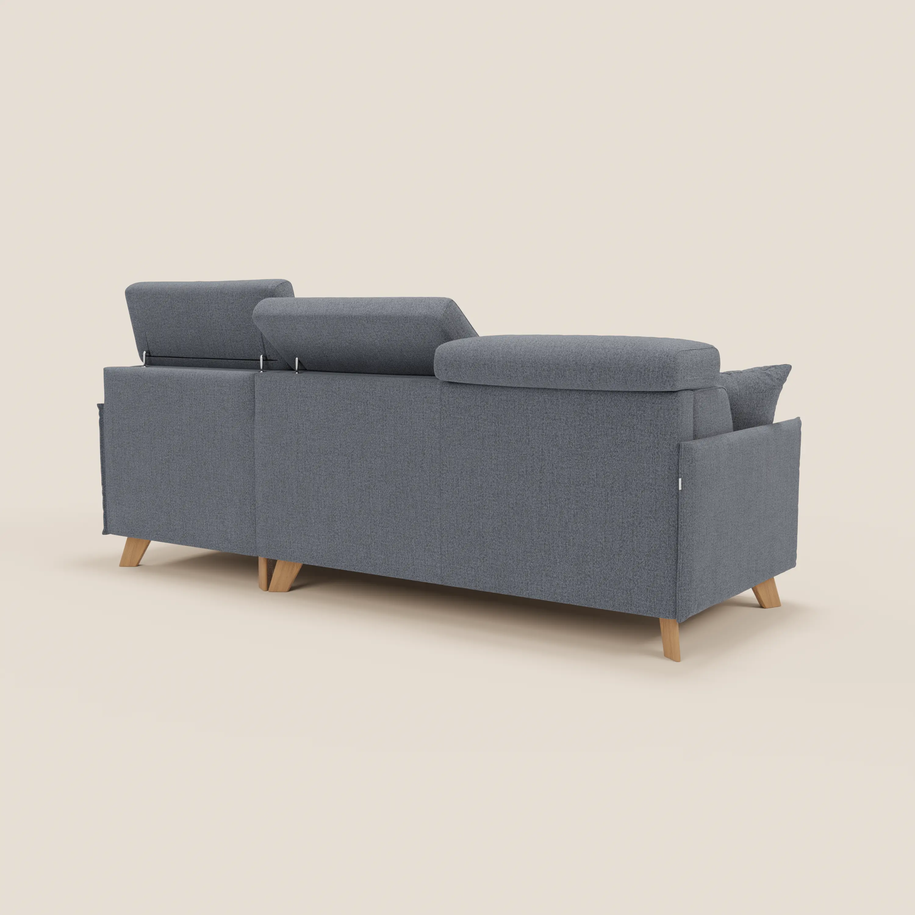 Sole Canapé d'angle convertible avec chaise longue avec coffre et têtières inclinables - tissu détachable T23 - Image 224