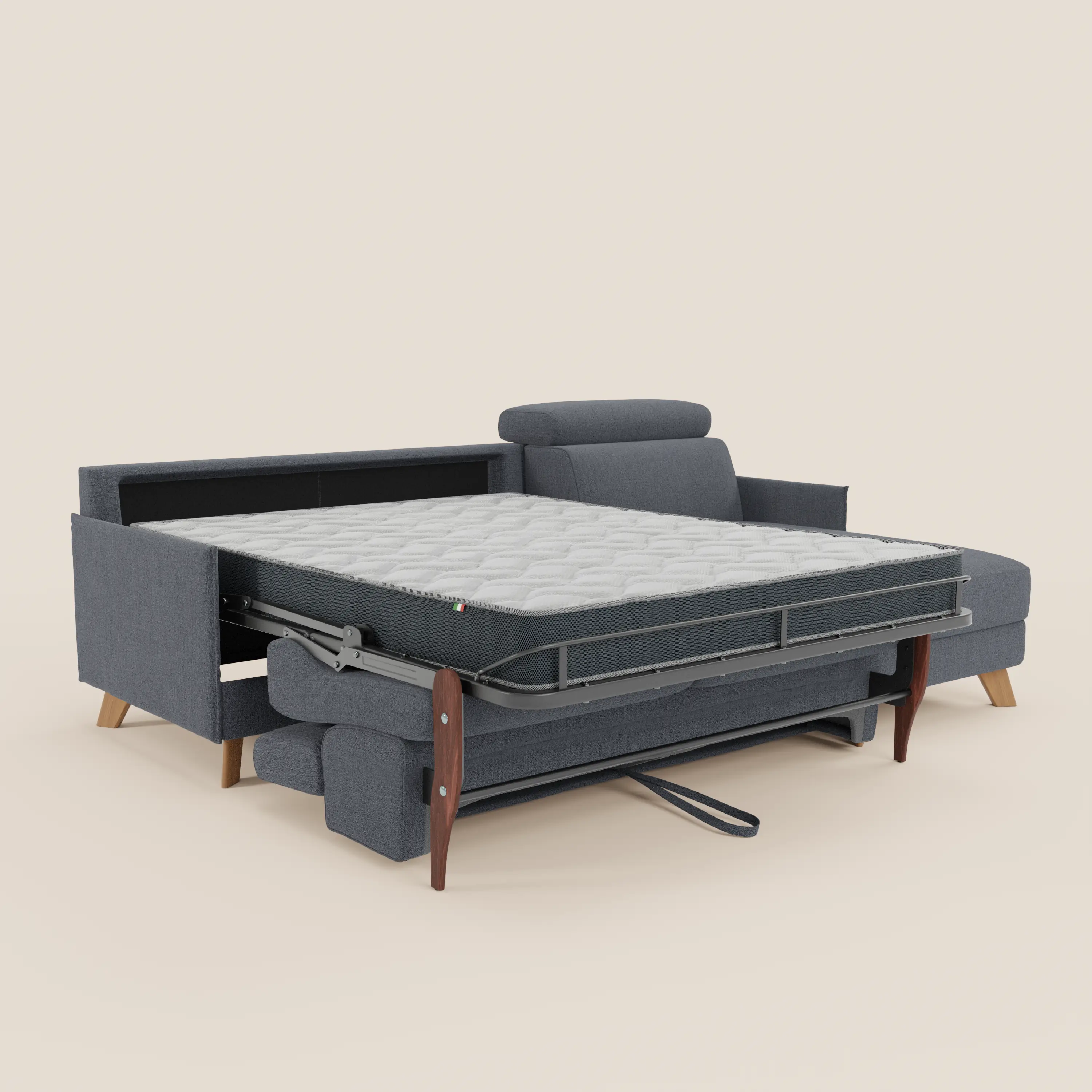 Sole Canapé d'angle convertible avec chaise longue avec coffre et têtières inclinables - tissu détachable T23 - Image 225