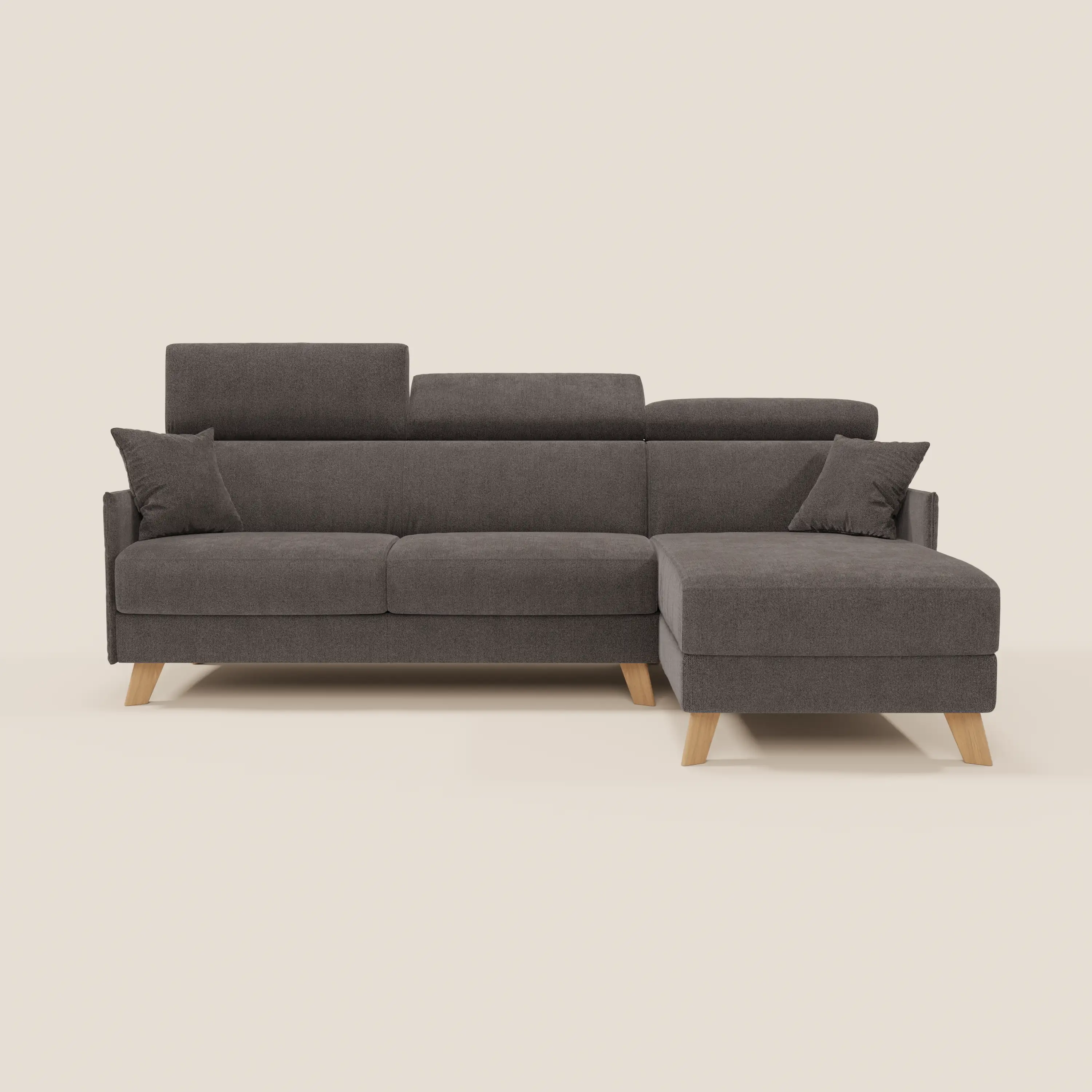 Sole Canapé d'angle convertible avec chaise longue avec coffre et têtières inclinables - tissu détachable T23 - Image 229