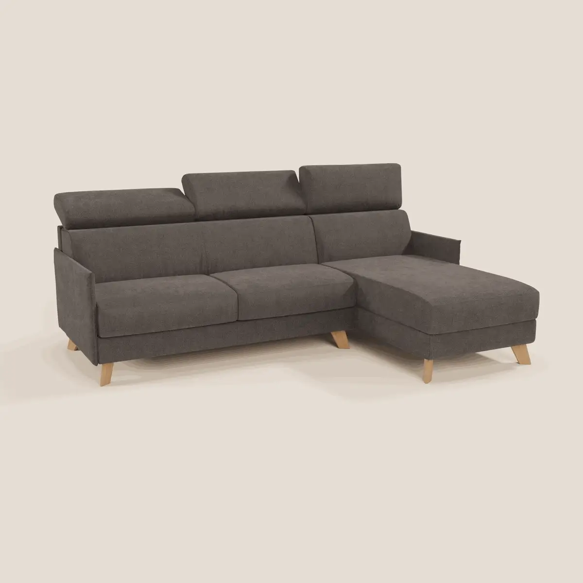 Sole Canapé d'angle convertible avec chaise longue avec coffre et têtières inclinables - tissu détachable T23 - Image 230