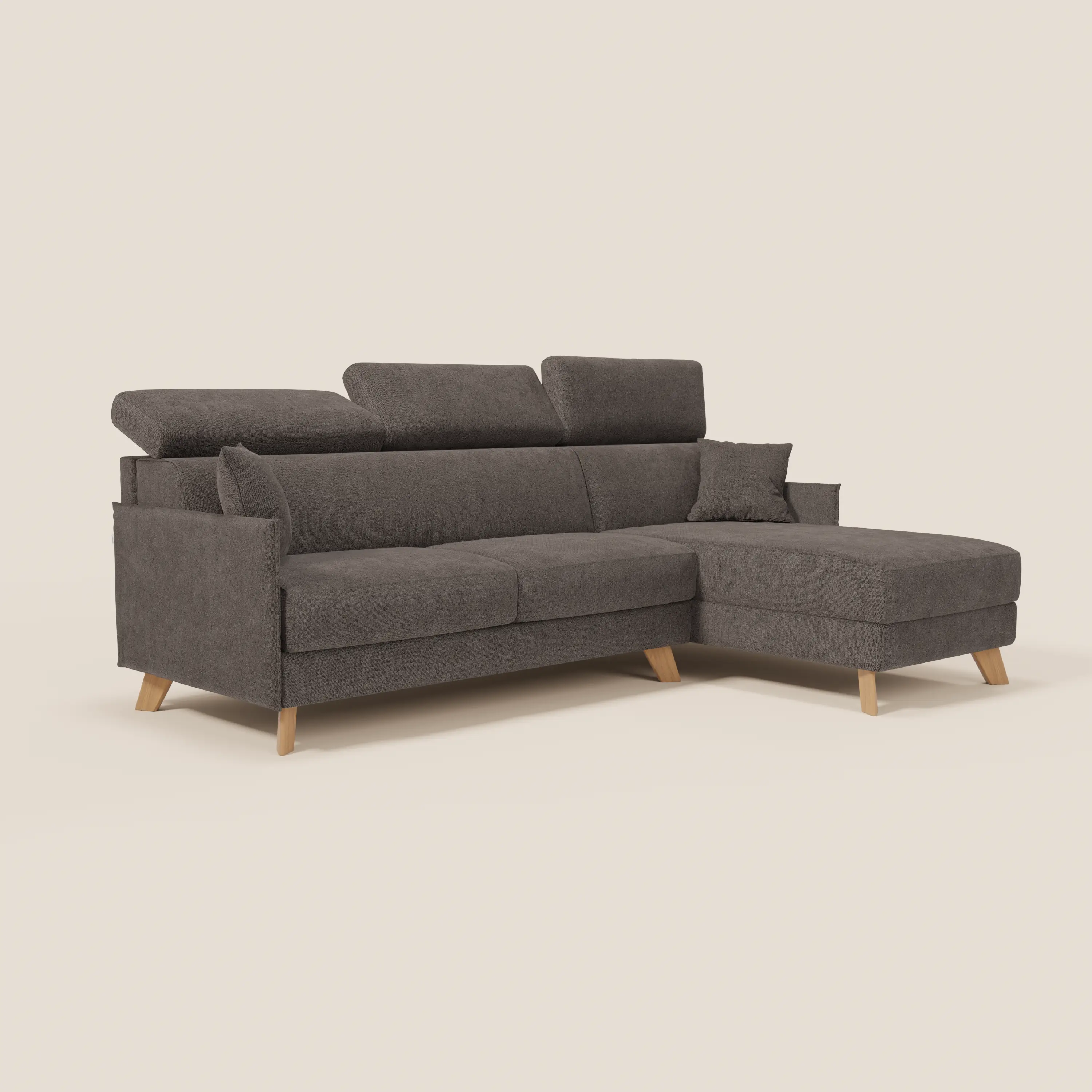 Sole Canapé d'angle convertible avec chaise longue avec coffre et têtières inclinables - tissu détachable T23 - Image 231