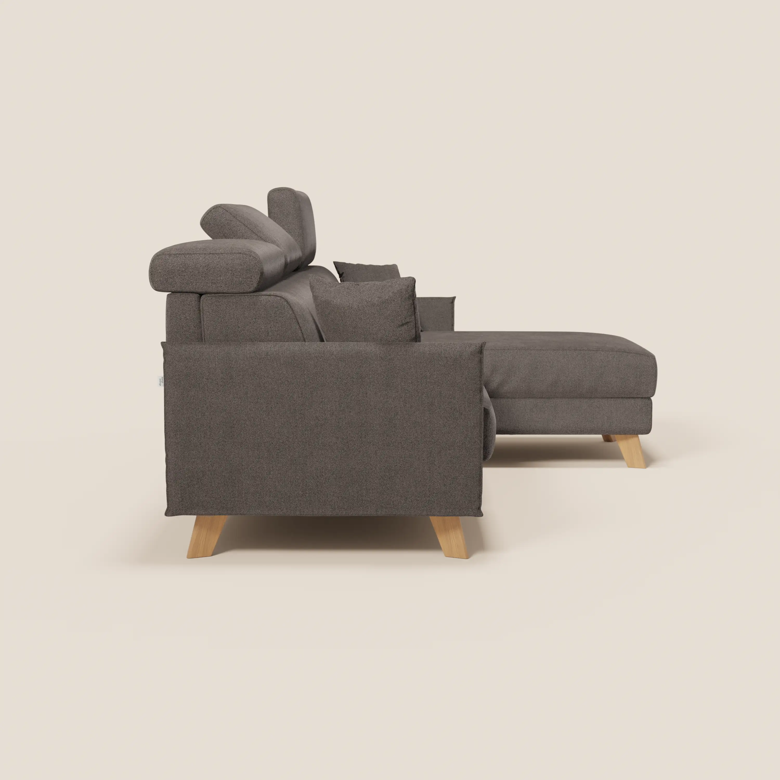 Sole Canapé d'angle convertible avec chaise longue avec coffre et têtières inclinables - tissu détachable T23 - Image 236