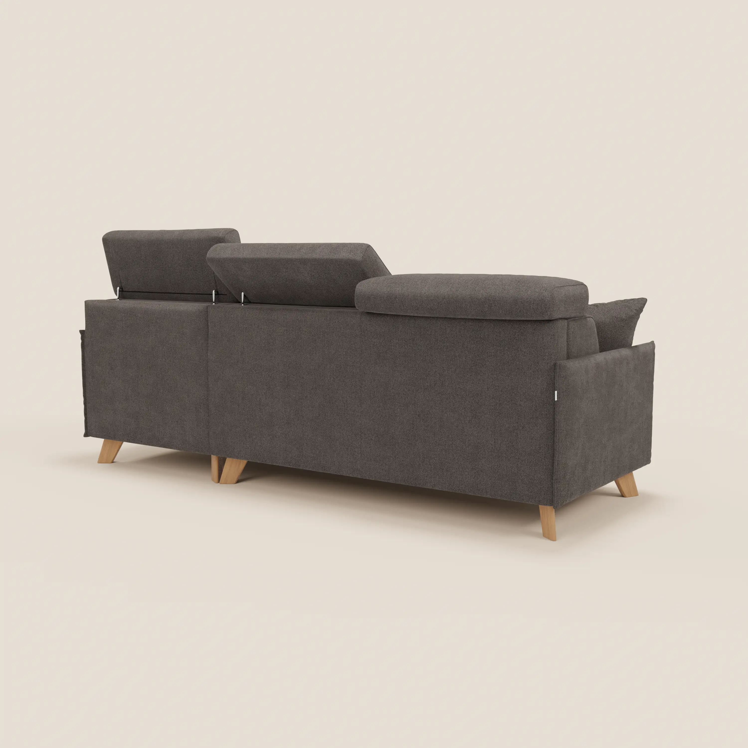 Sole Canapé d'angle convertible avec chaise longue avec coffre et têtières inclinables - tissu détachable T23 - Image 239