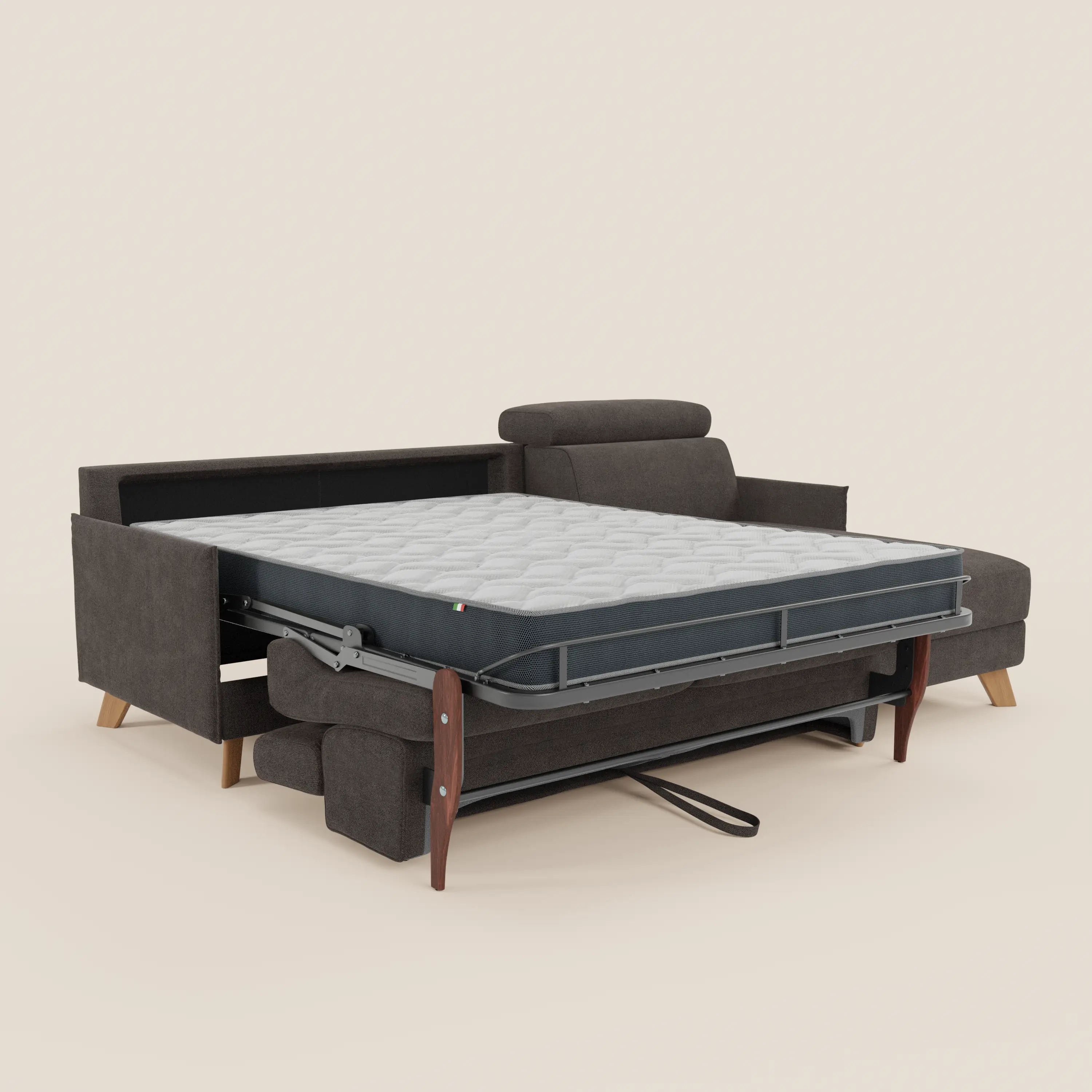 Sole Canapé d'angle convertible avec chaise longue avec coffre et têtières inclinables - tissu détachable T23 - Image 240