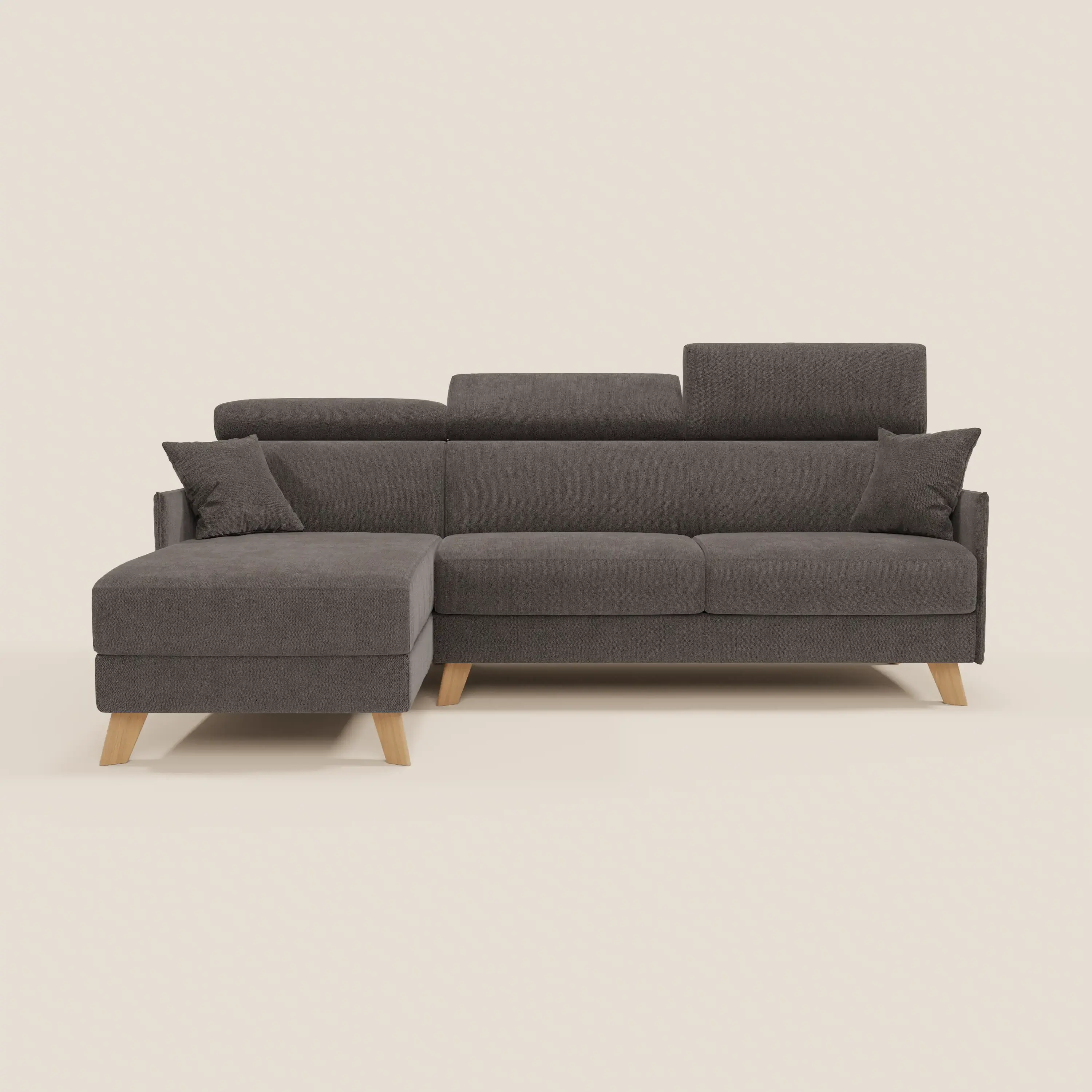 Sole Canapé d'angle convertible avec chaise longue avec coffre et têtières inclinables - tissu détachable T23 - Image 241