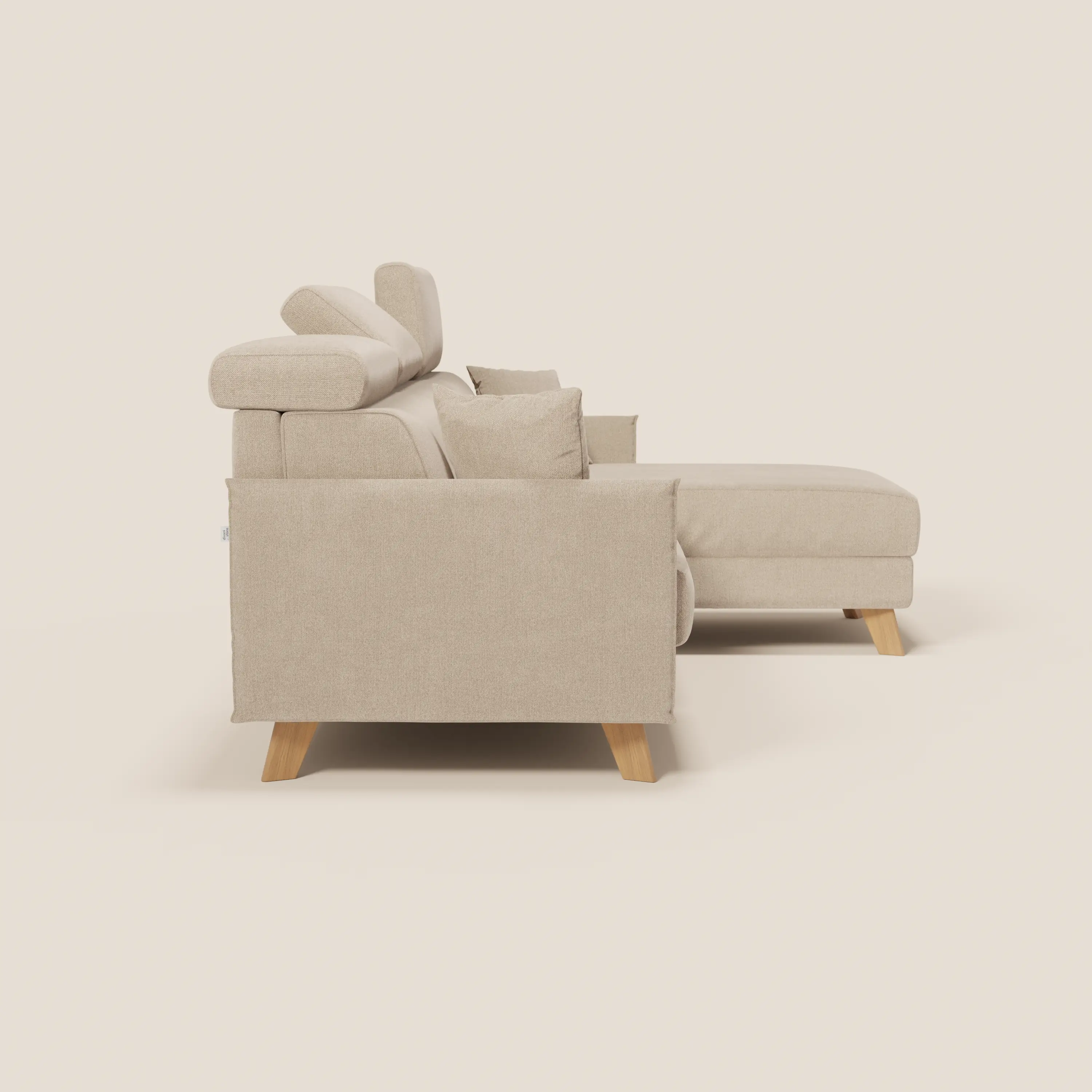 Sole Canapé d'angle convertible avec chaise longue avec coffre et têtières inclinables - tissu détachable T23 - Image 28
