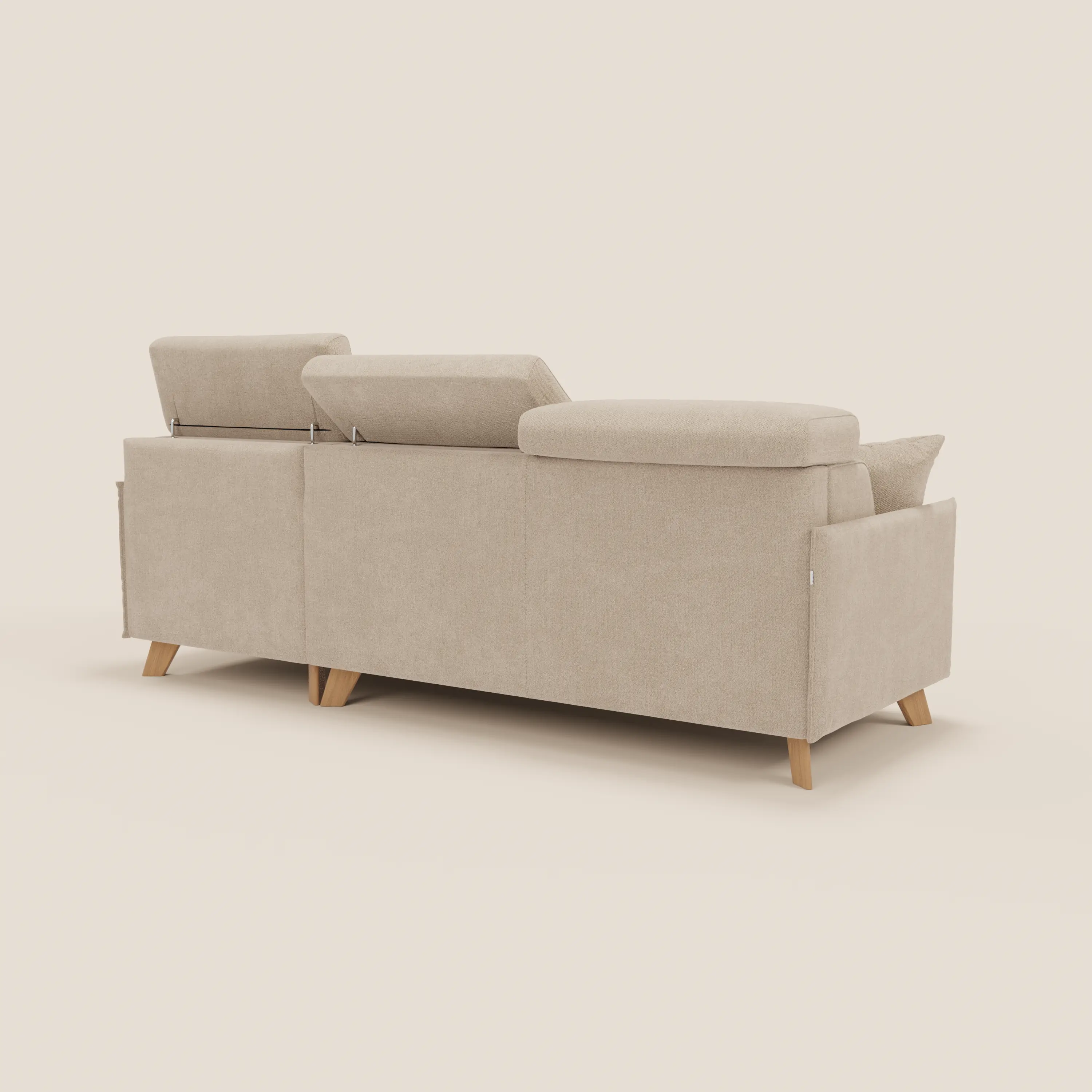 Sole Canapé d'angle convertible avec chaise longue avec coffre et têtières inclinables - tissu détachable T23 - Image 29