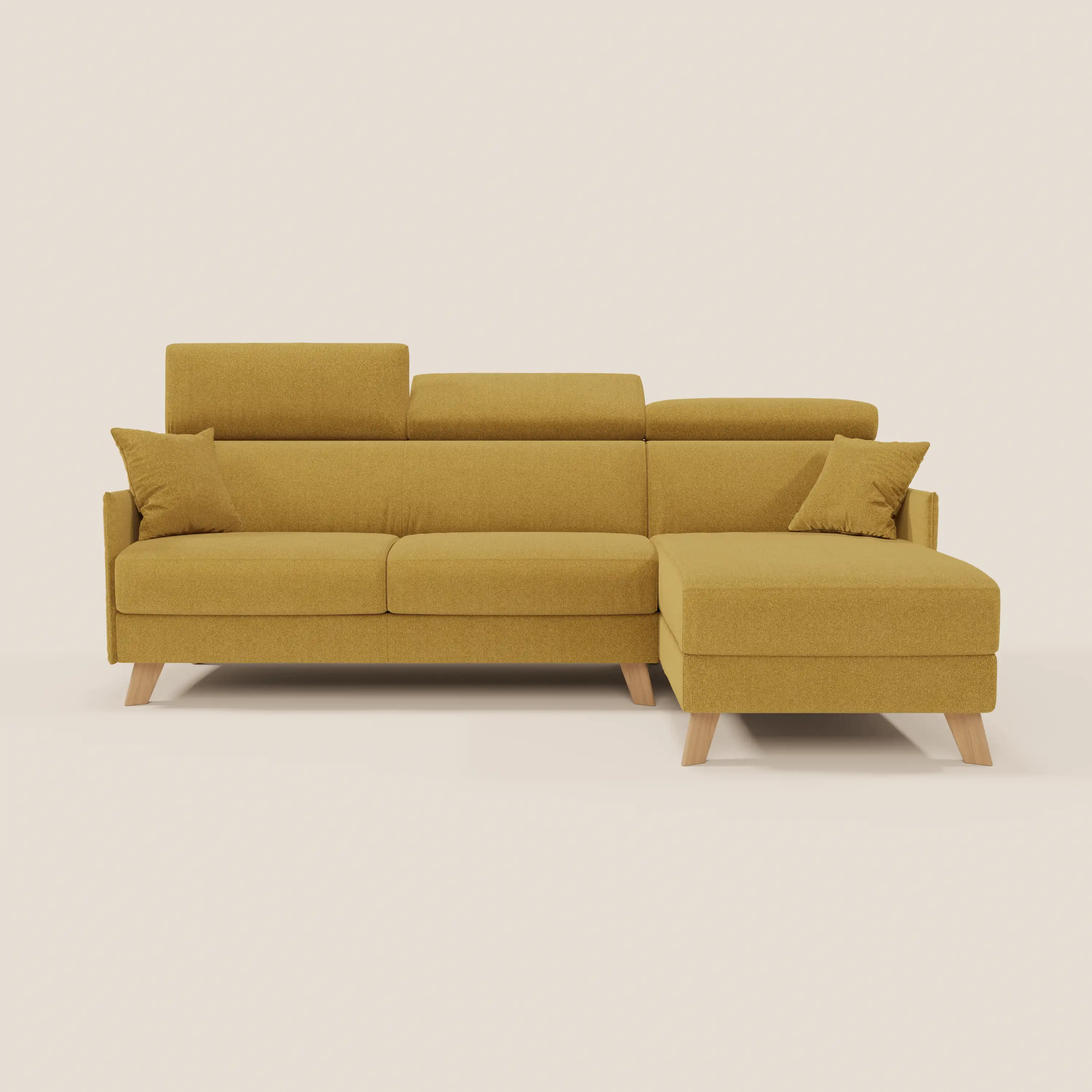 Sole Canapé d'angle convertible avec chaise longue avec coffre et têtières inclinables - tissu détachable T23 - Image 3