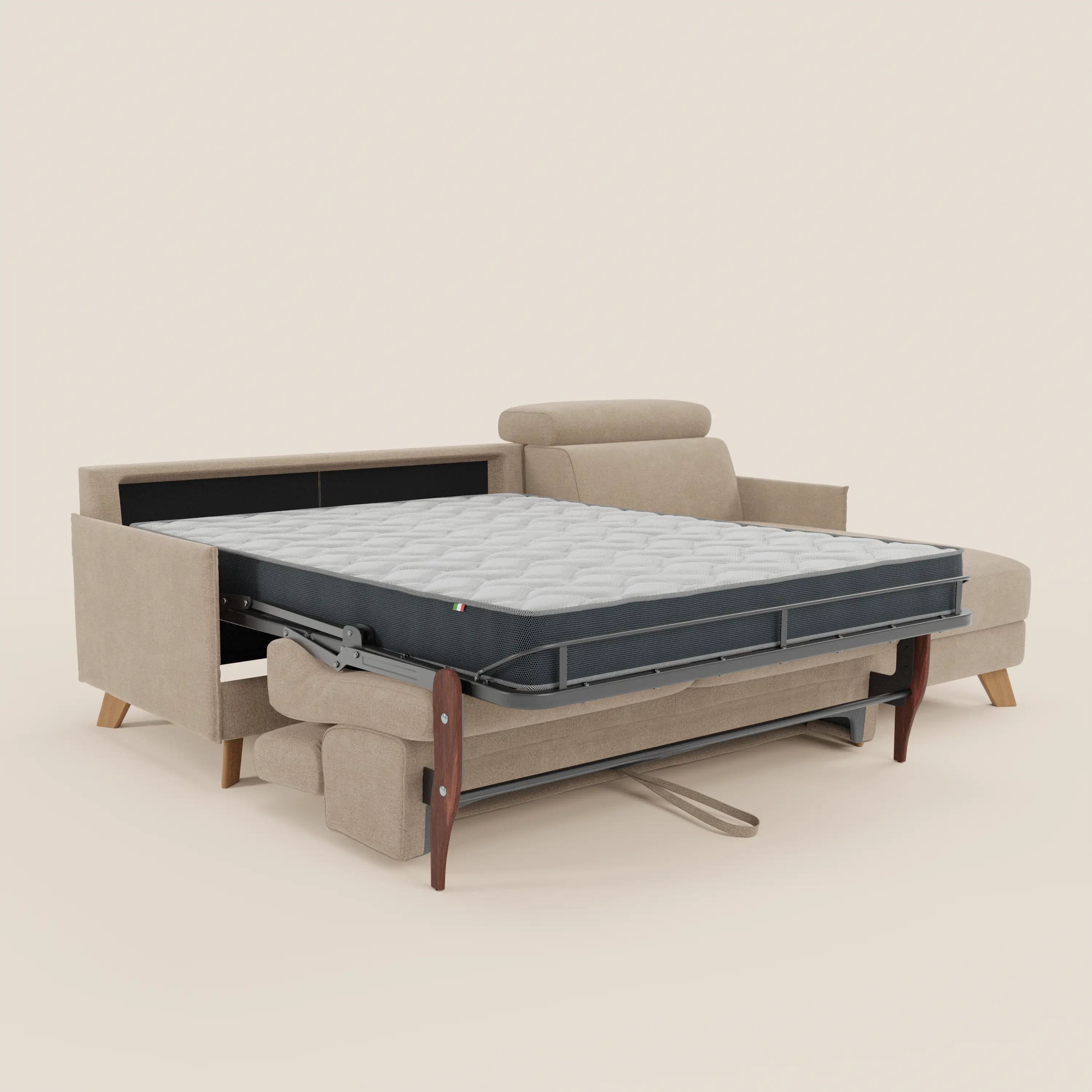 Sole Canapé d'angle convertible avec chaise longue avec coffre et têtières inclinables - tissu détachable T23 - Image 30