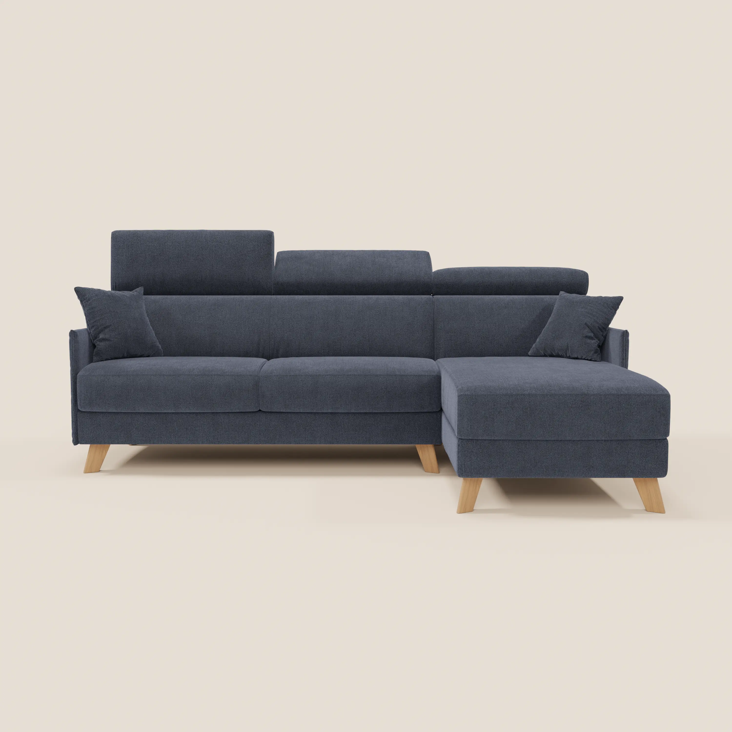 Sole Canapé d'angle convertible avec chaise longue avec coffre et têtières inclinables - tissu détachable T23 - Image 34