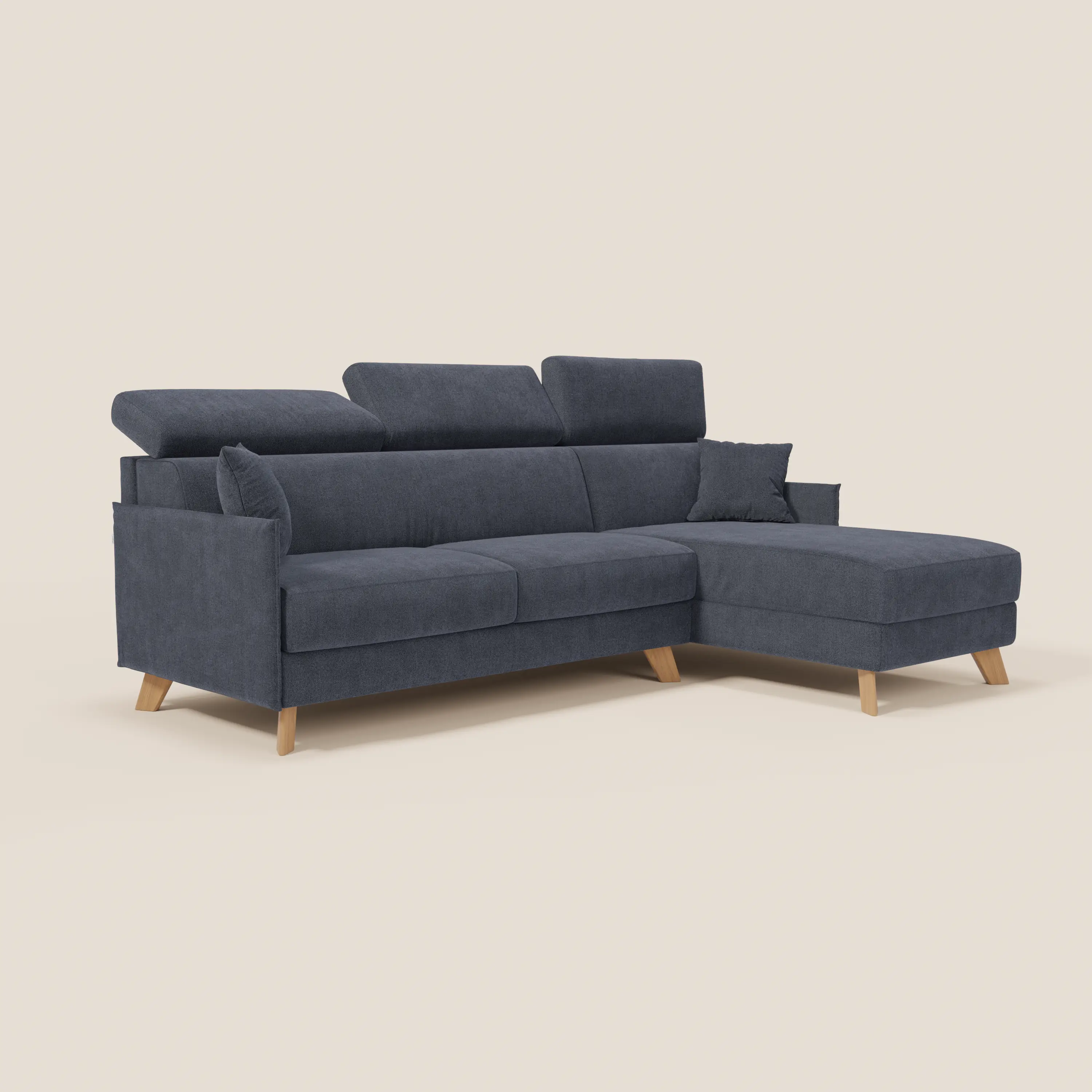Sole Canapé d'angle convertible avec chaise longue avec coffre et têtières inclinables - tissu détachable T23 - Image 36