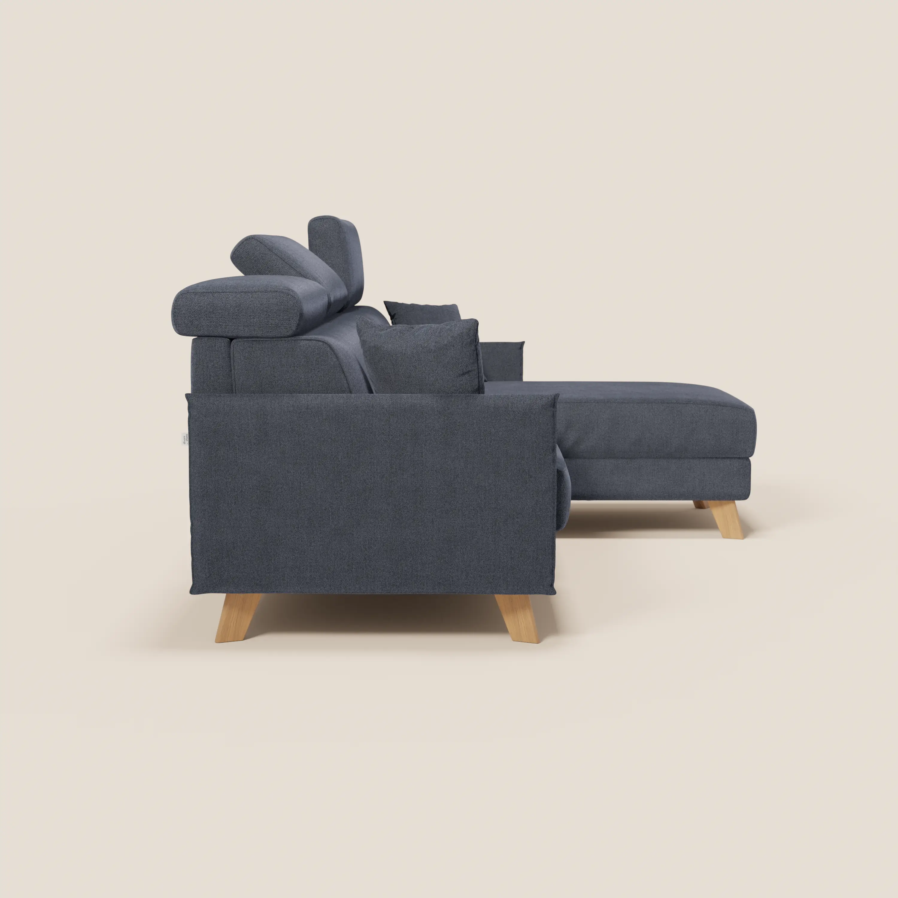 Sole Canapé d'angle convertible avec chaise longue avec coffre et têtières inclinables - tissu détachable T23 - Image 43