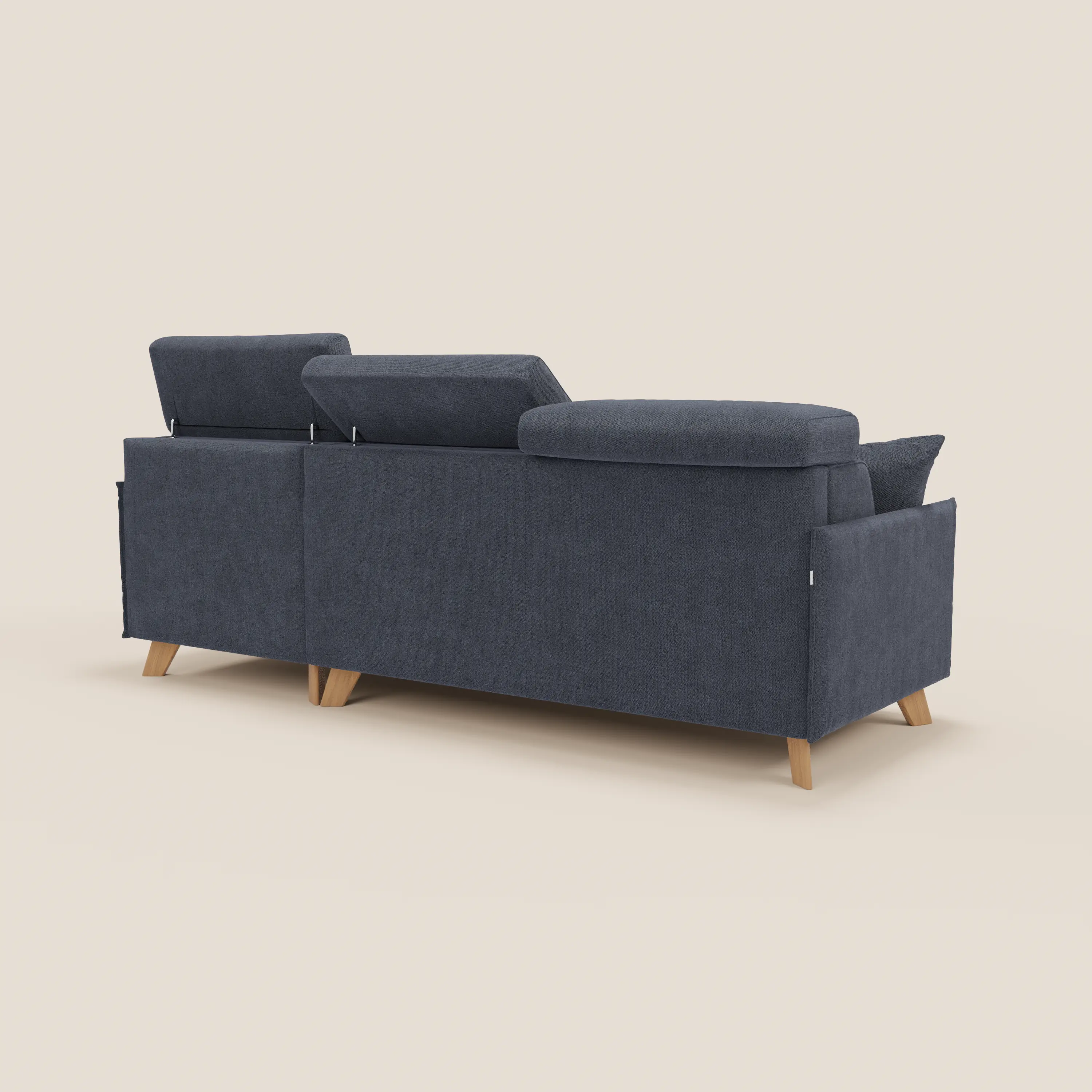 Sole Canapé d'angle convertible avec chaise longue avec coffre et têtières inclinables - tissu détachable T23 - Image 44