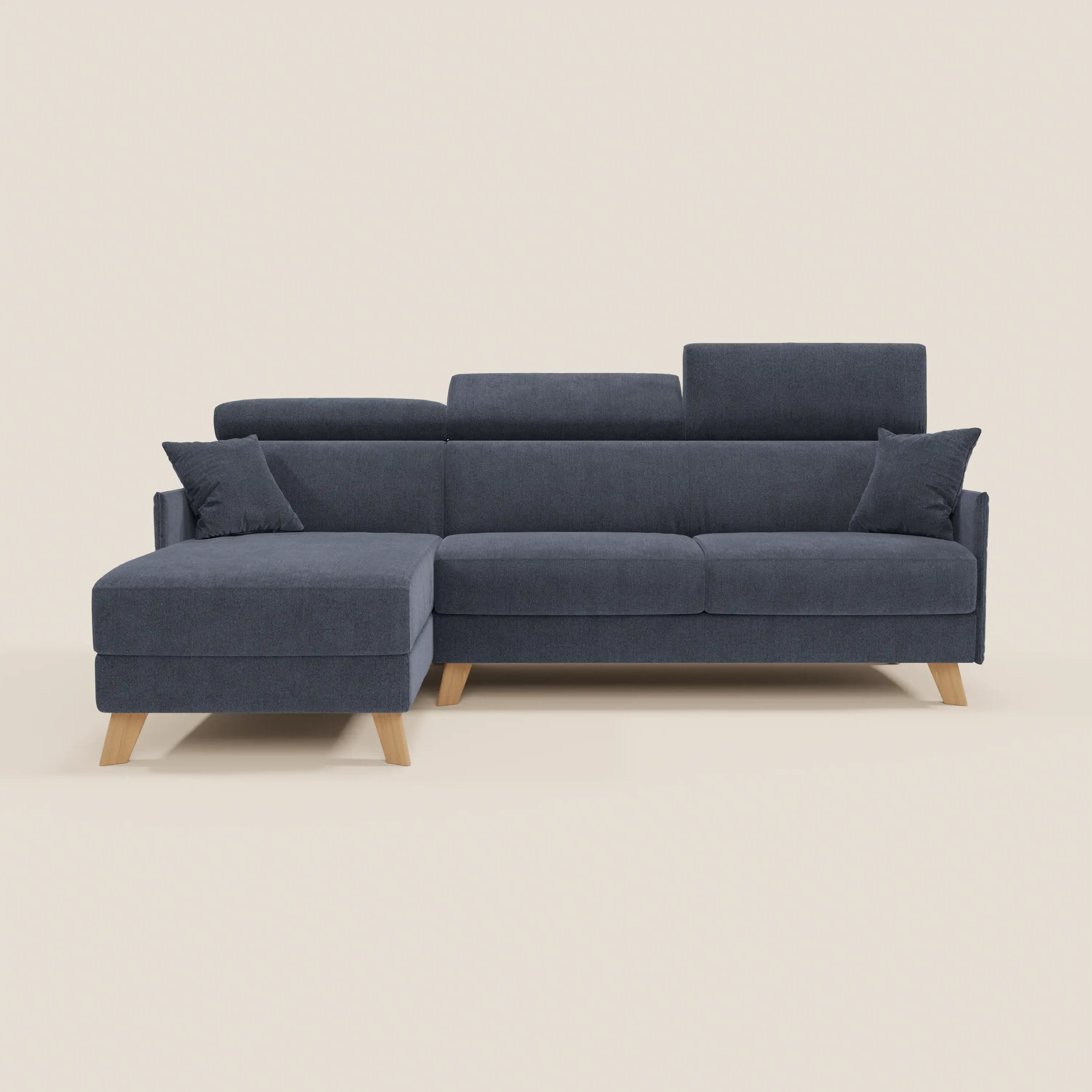Sole Canapé d'angle convertible avec chaise longue avec coffre et têtières inclinables - tissu détachable T23 - Image 46