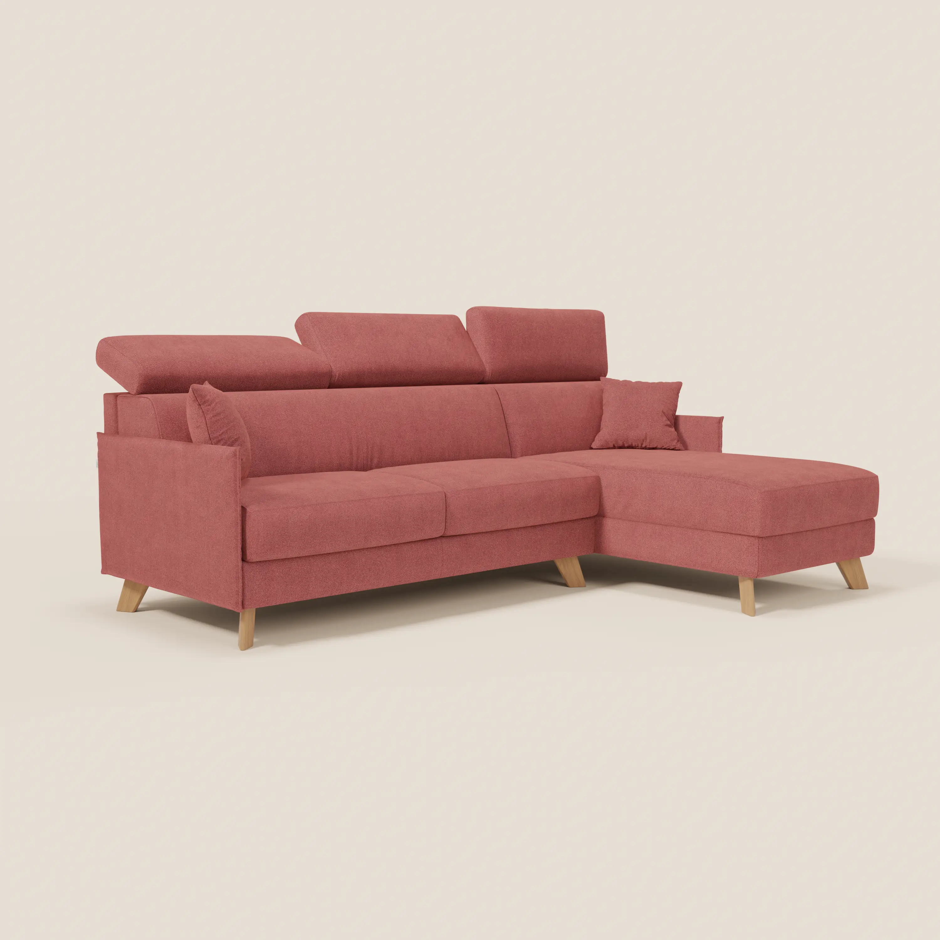 Sole Canapé d'angle convertible avec chaise longue avec coffre et têtières inclinables - tissu détachable T23 - Image 51