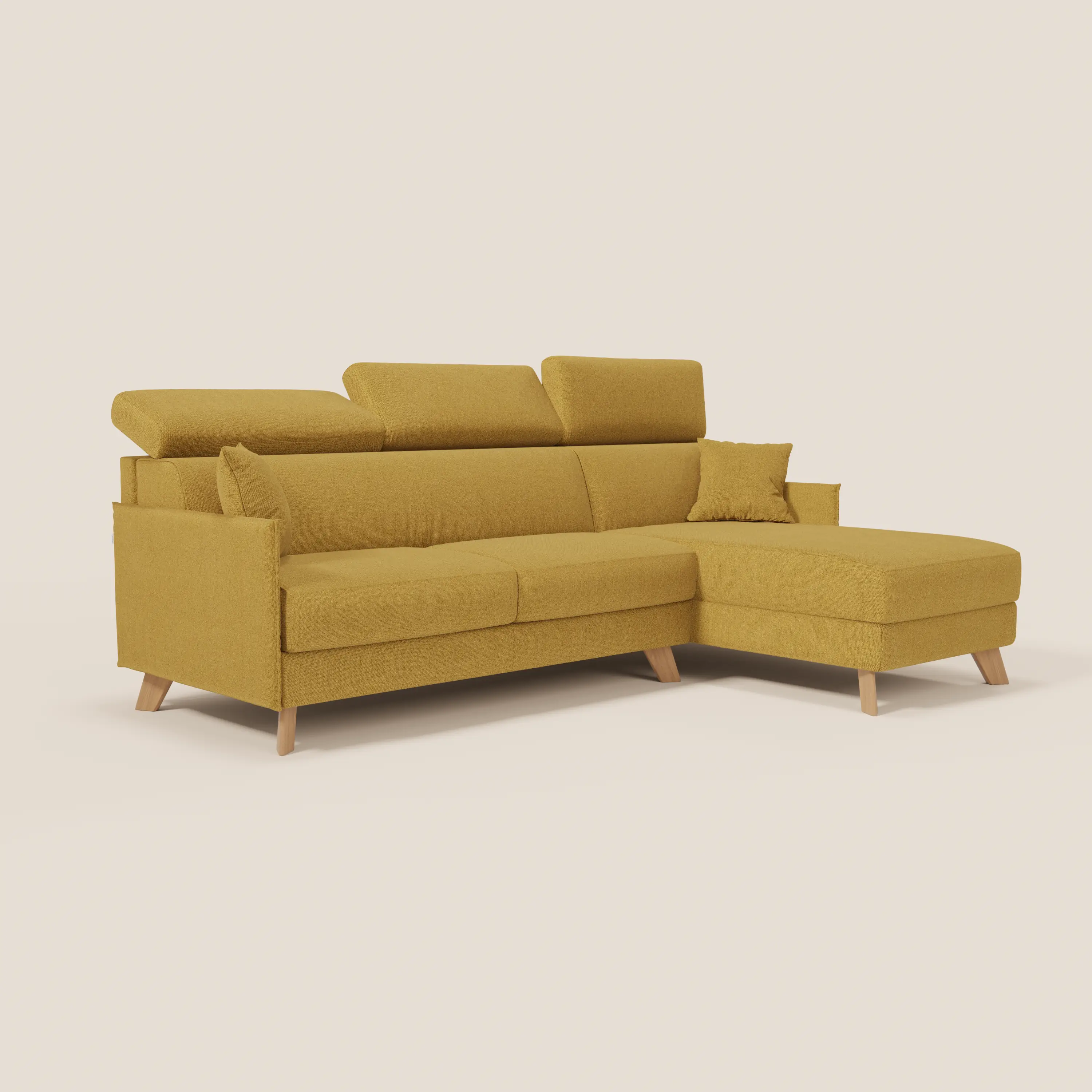 Sole Canapé d'angle convertible avec chaise longue avec coffre et têtières inclinables - tissu détachable T23 - Image 6