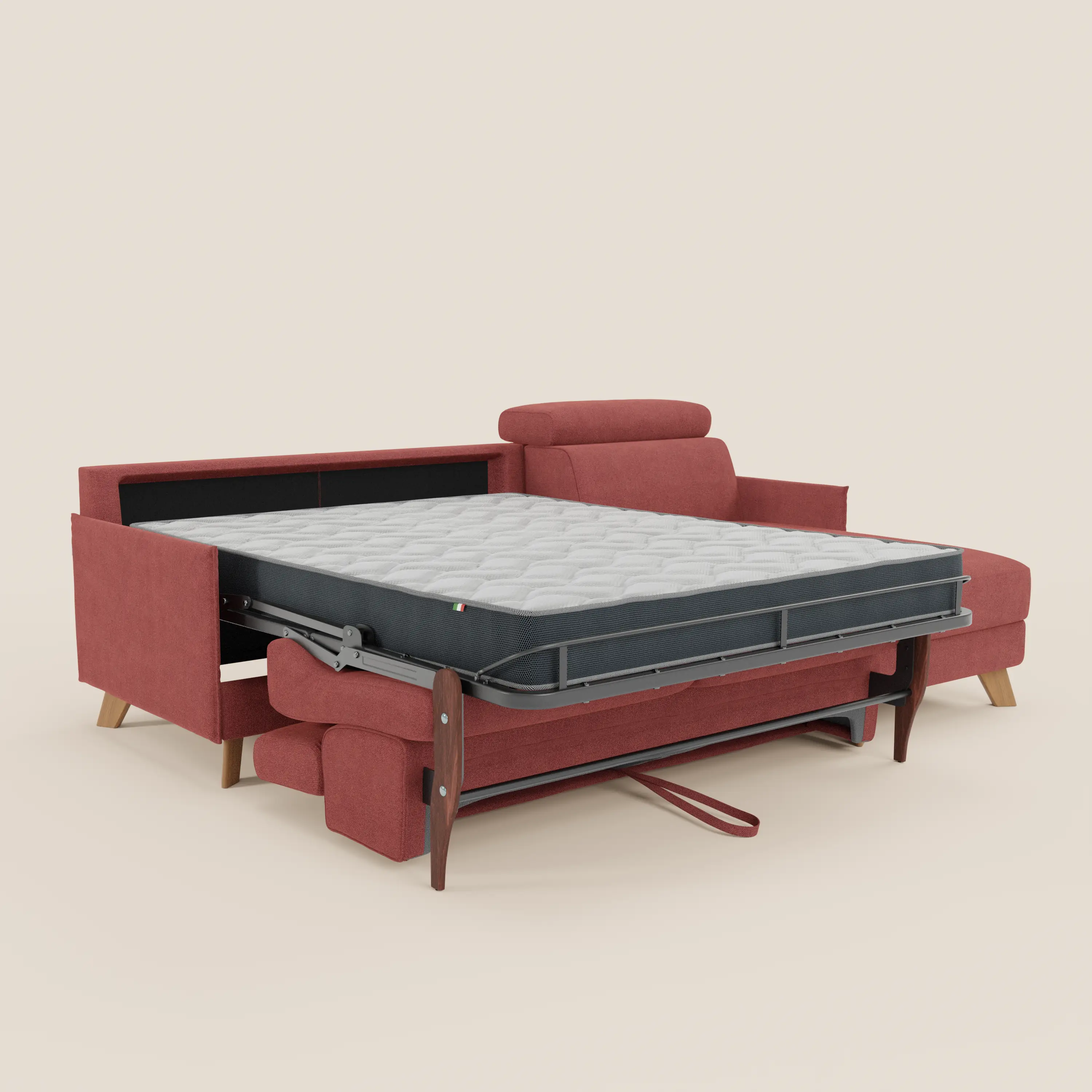 Sole Canapé d'angle convertible avec chaise longue avec coffre et têtières inclinables - tissu détachable T23 - Image 60