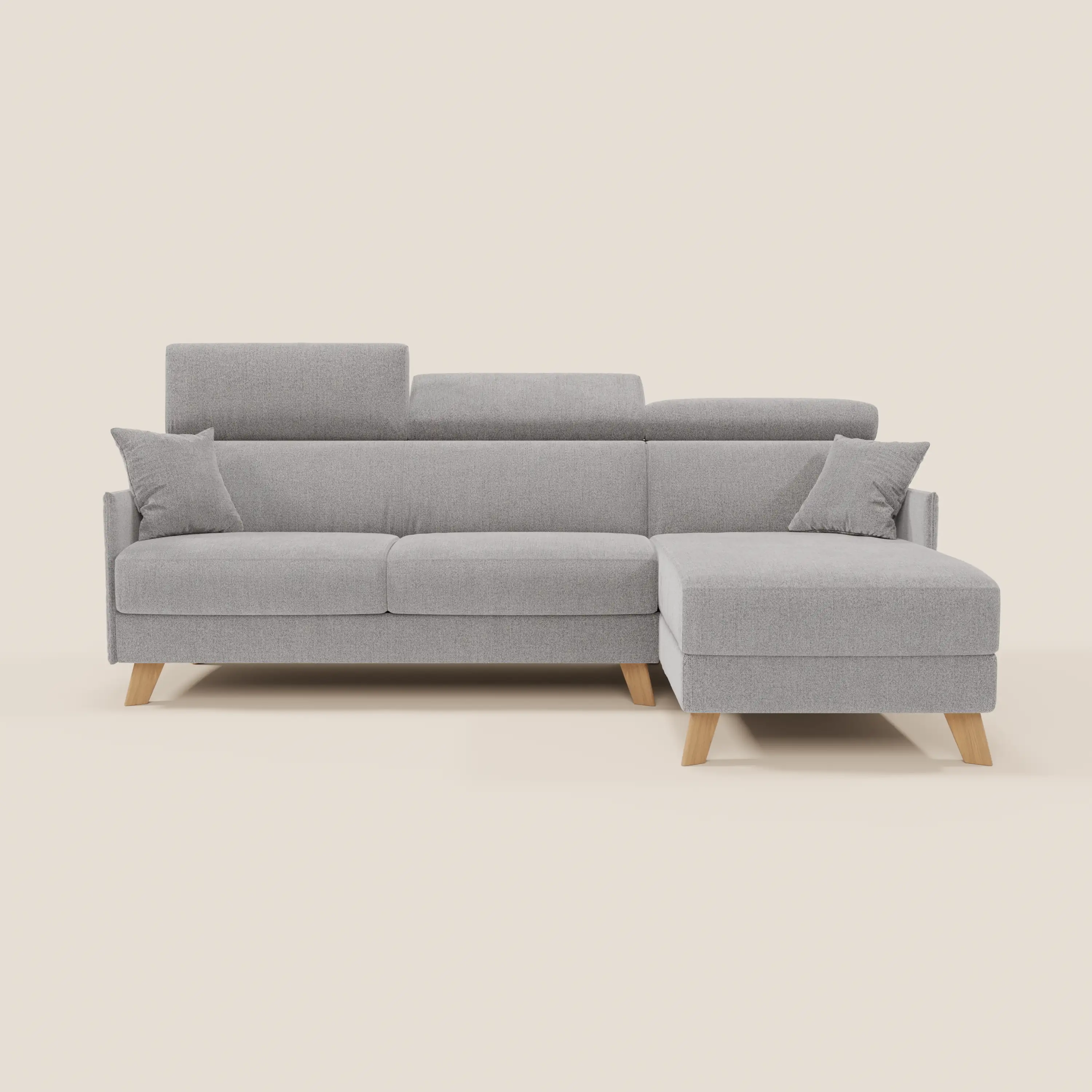 Sole Canapé d'angle convertible avec chaise longue avec coffre et têtières inclinables - tissu détachable T23 - Image 64
