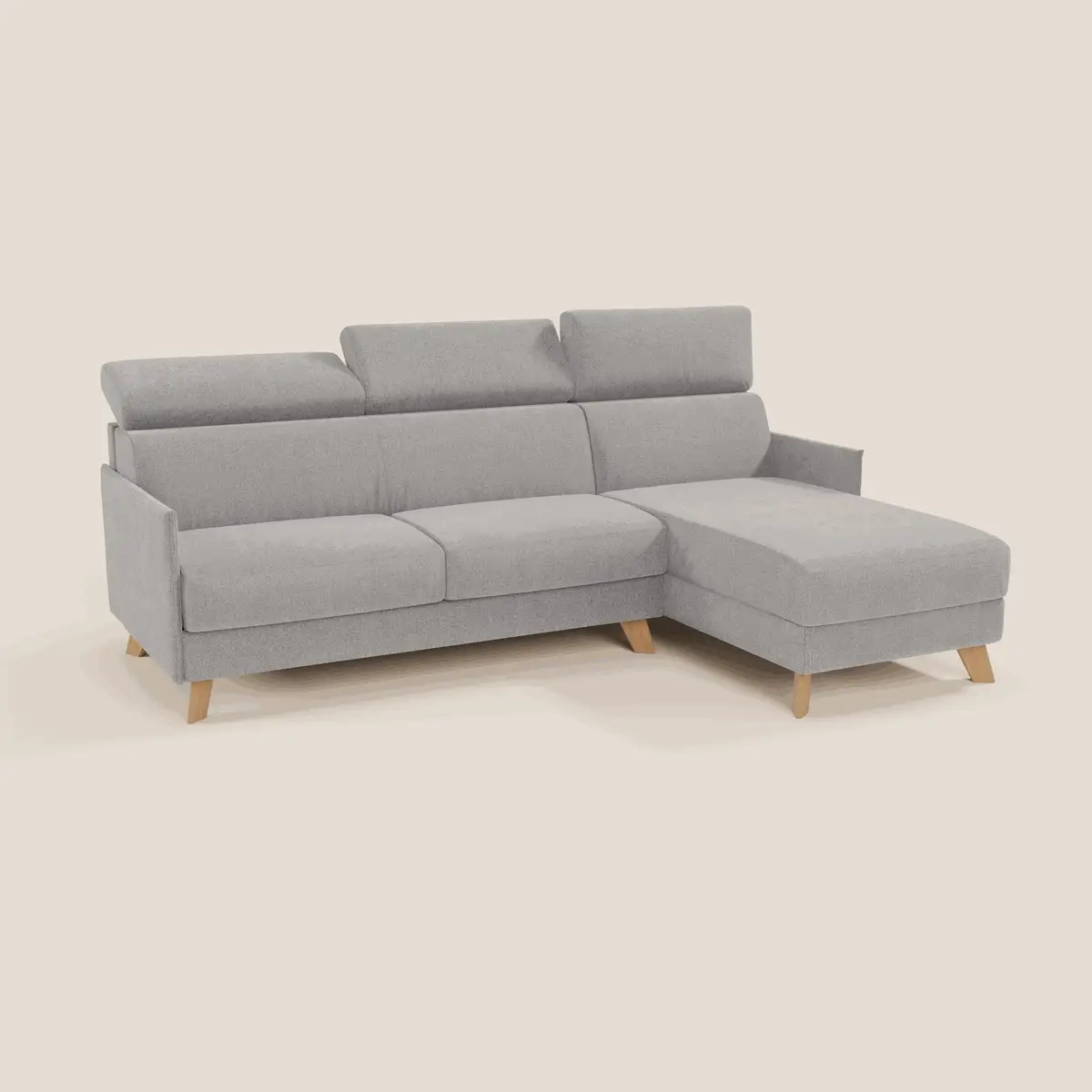 Sole Canapé d'angle convertible avec chaise longue avec coffre et têtières inclinables - tissu détachable T23 - Image 65