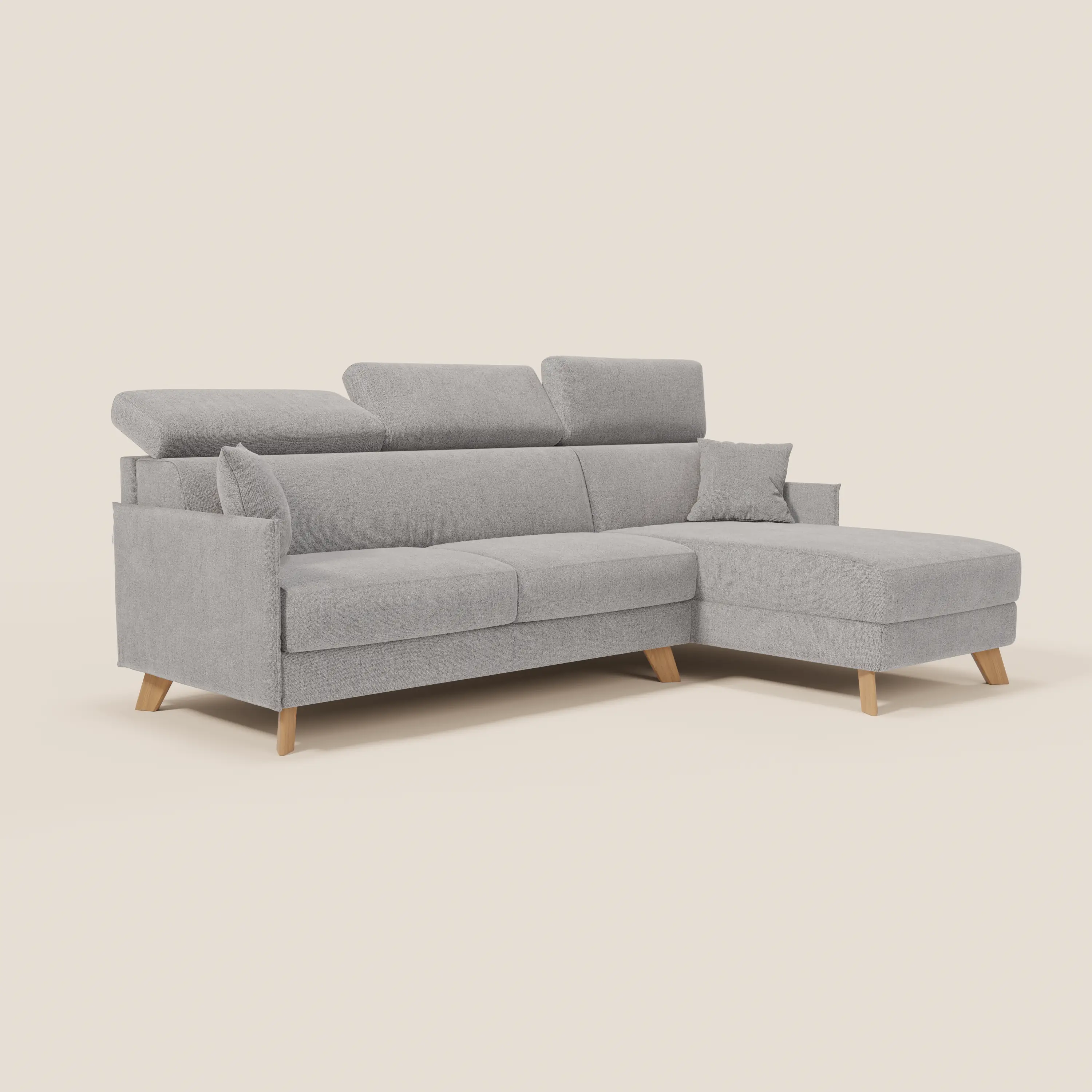 Sole Canapé d'angle convertible avec chaise longue avec coffre et têtières inclinables - tissu détachable T23 - Image 66