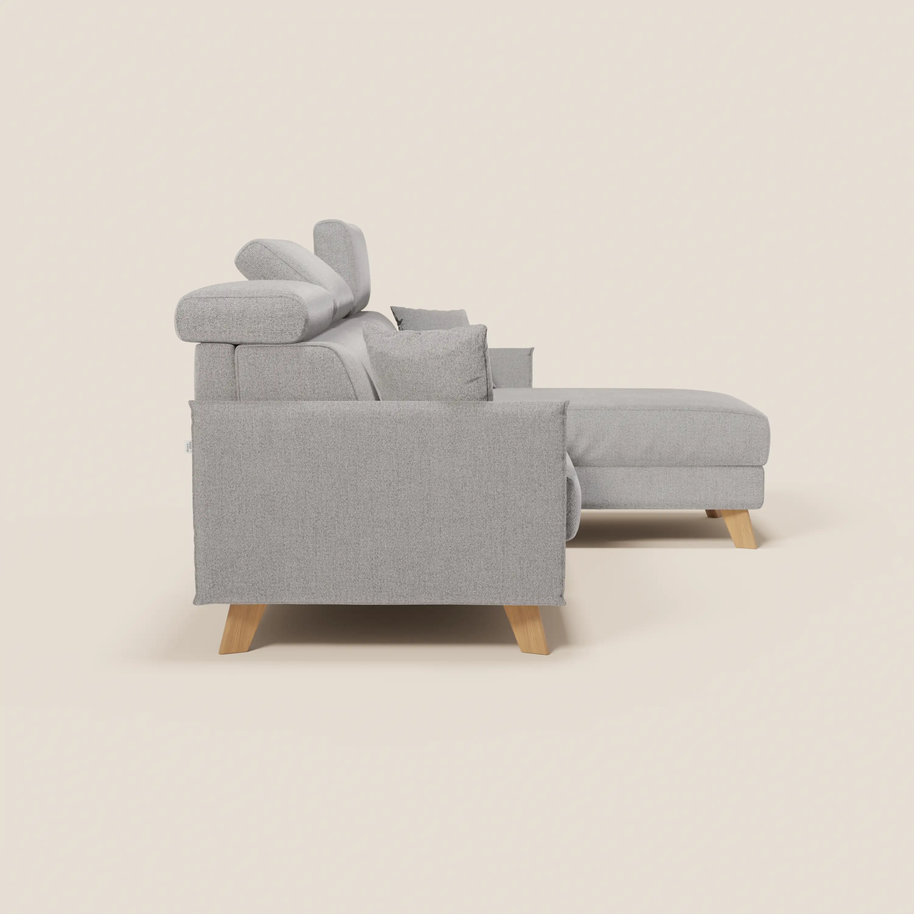 Sole Canapé d'angle convertible avec chaise longue avec coffre et têtières inclinables - tissu détachable T23 - Image 71