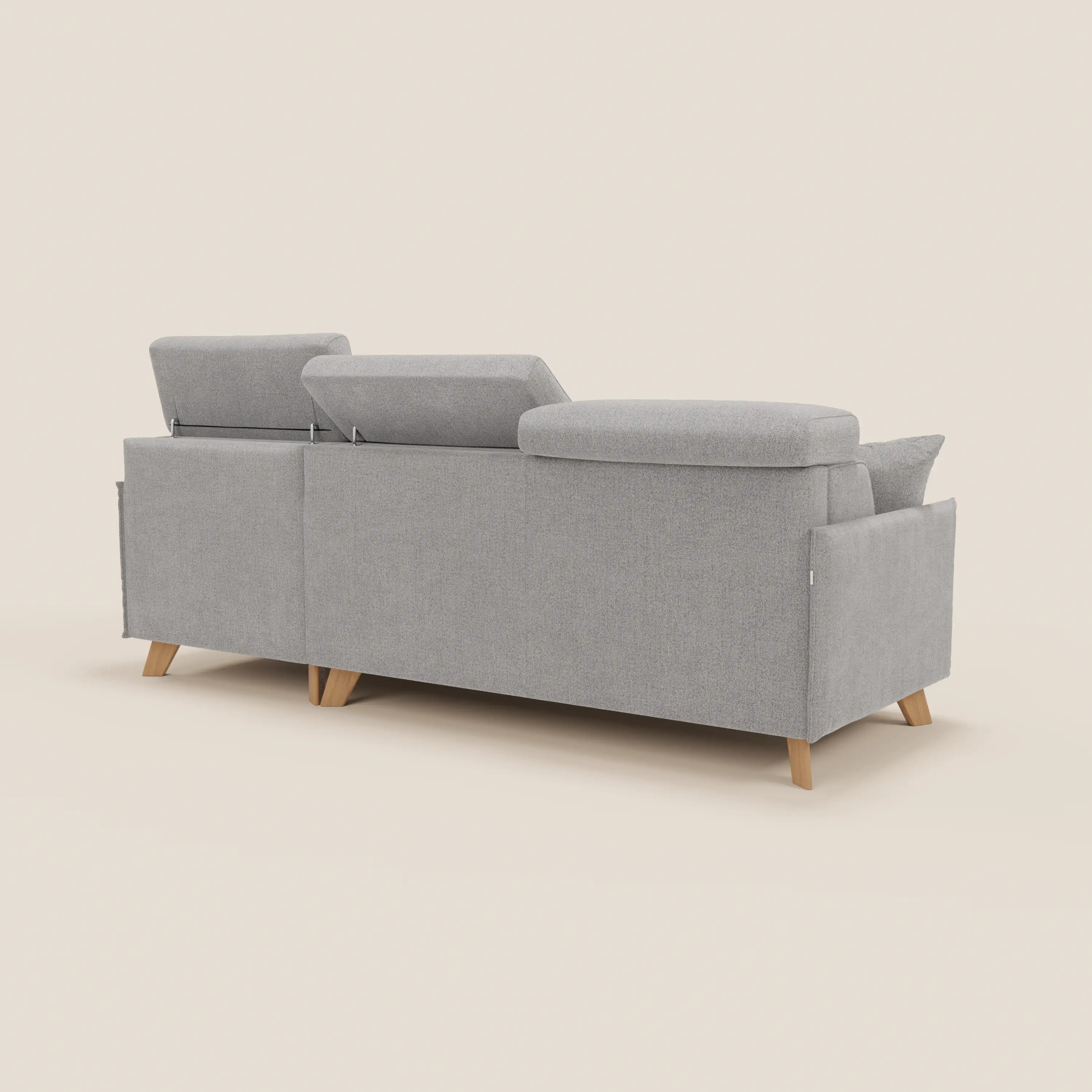 Sole Canapé d'angle convertible avec chaise longue avec coffre et têtières inclinables - tissu détachable T23 - Image 74