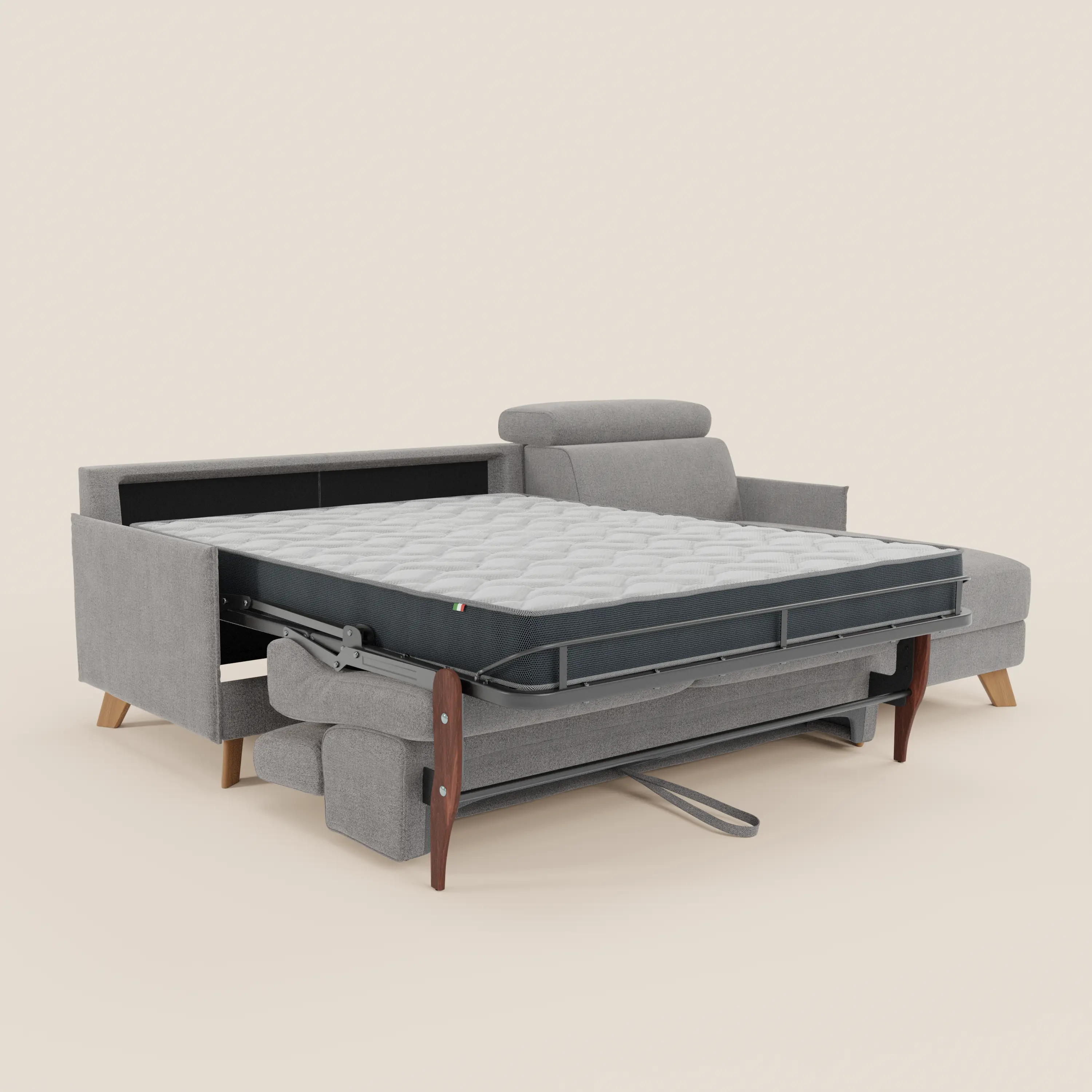 Sole Canapé d'angle convertible avec chaise longue avec coffre et têtières inclinables - tissu détachable T23 - Image 75