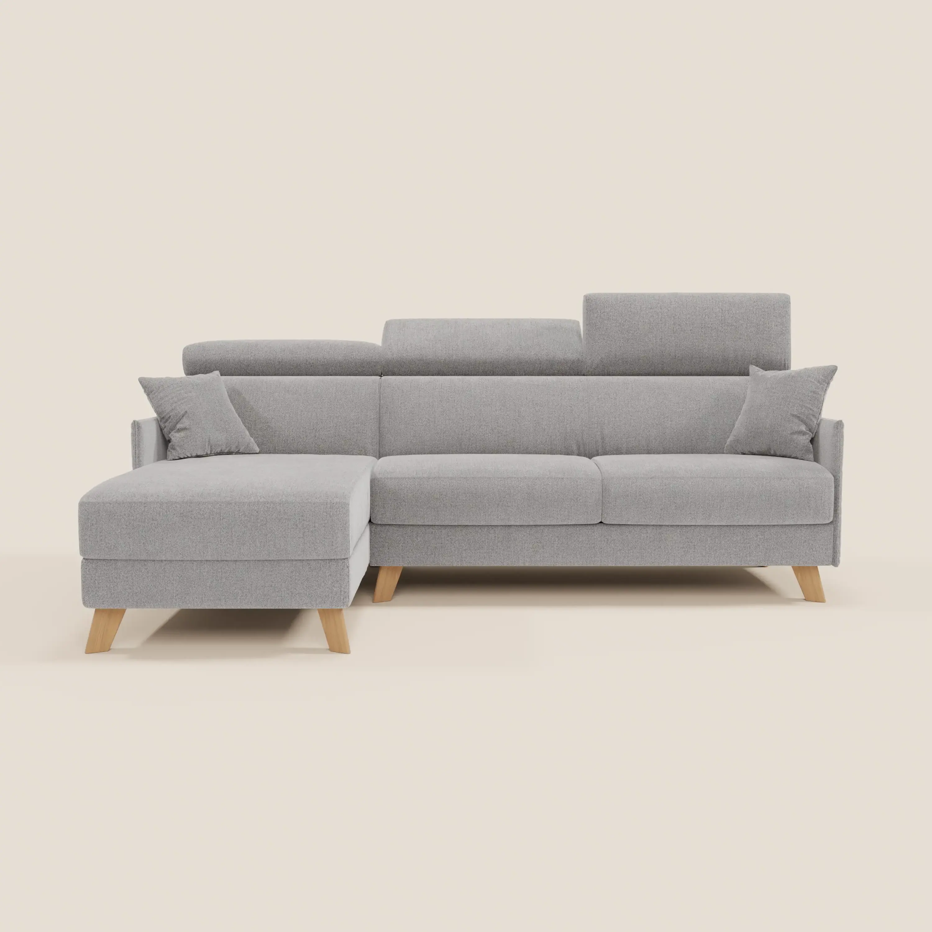 Sole Canapé d'angle convertible avec chaise longue avec coffre et têtières inclinables - tissu détachable T23 - Image 76