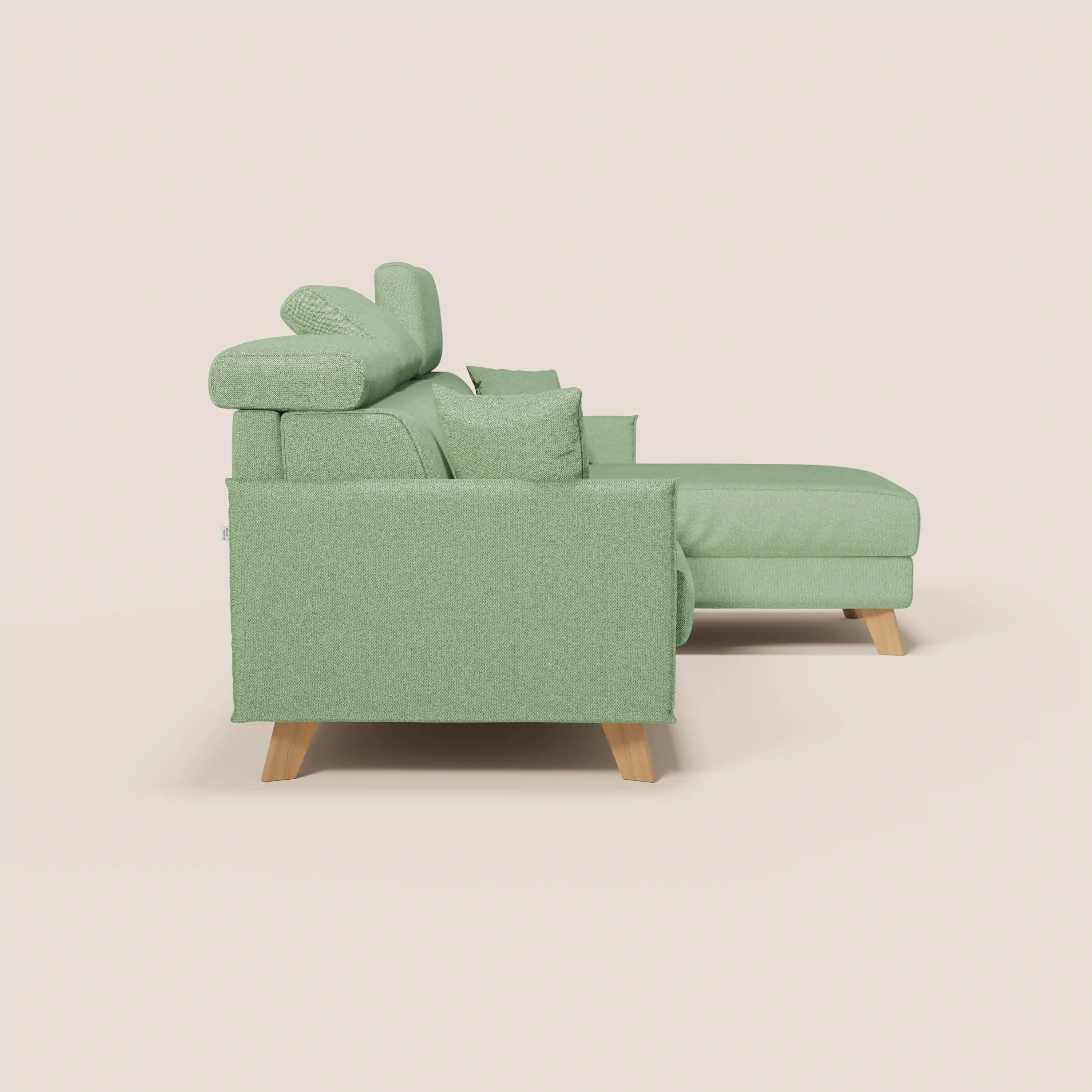 Sole Canapé d'angle convertible avec chaise longue avec coffre et têtières inclinables - tissu détachable T23 - Image 88
