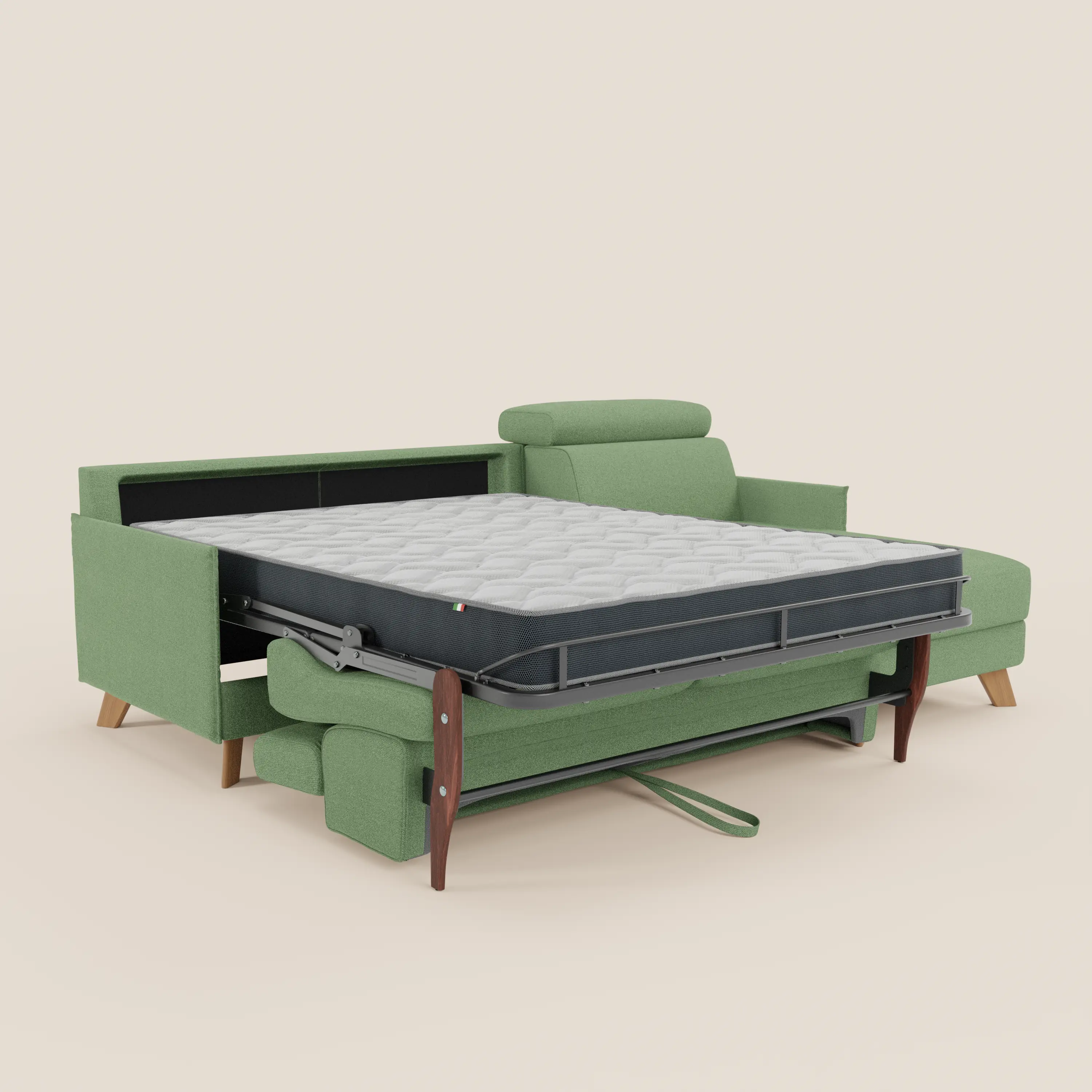 Sole Canapé d'angle convertible avec chaise longue avec coffre et têtières inclinables - tissu détachable T23 - Image 90
