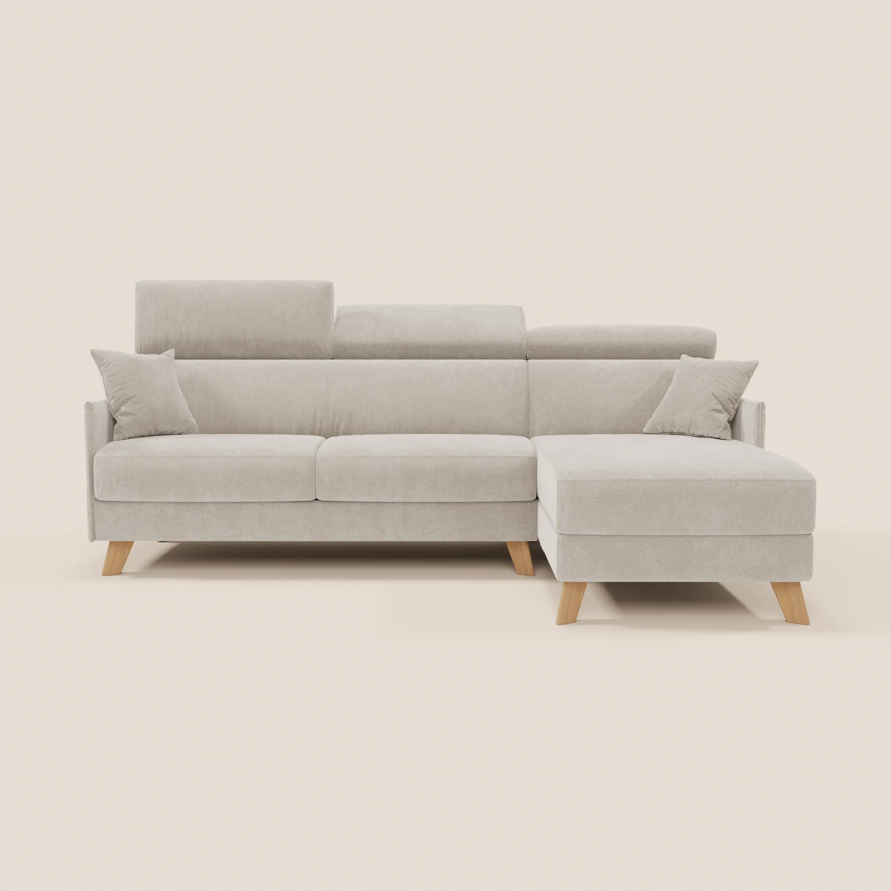Sole Canapé d'angle convertible avec chaise longue avec coffre et têtières inclinables - tissu détachable T23 - Image 94