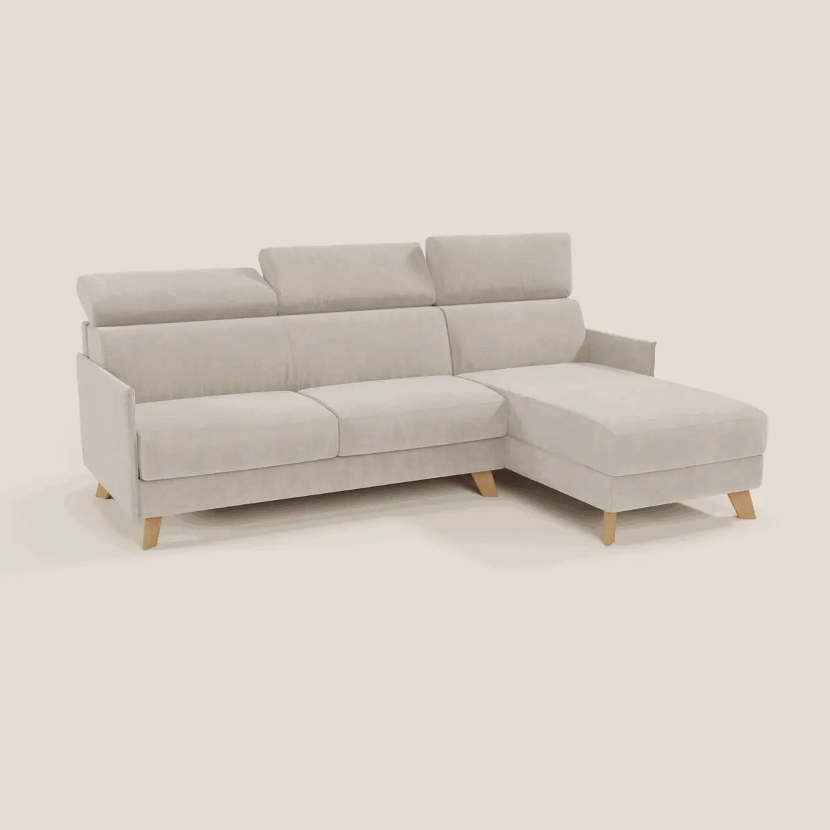 Sole Canapé d'angle convertible avec chaise longue avec coffre et têtières inclinables - tissu détachable T23 - Image 95