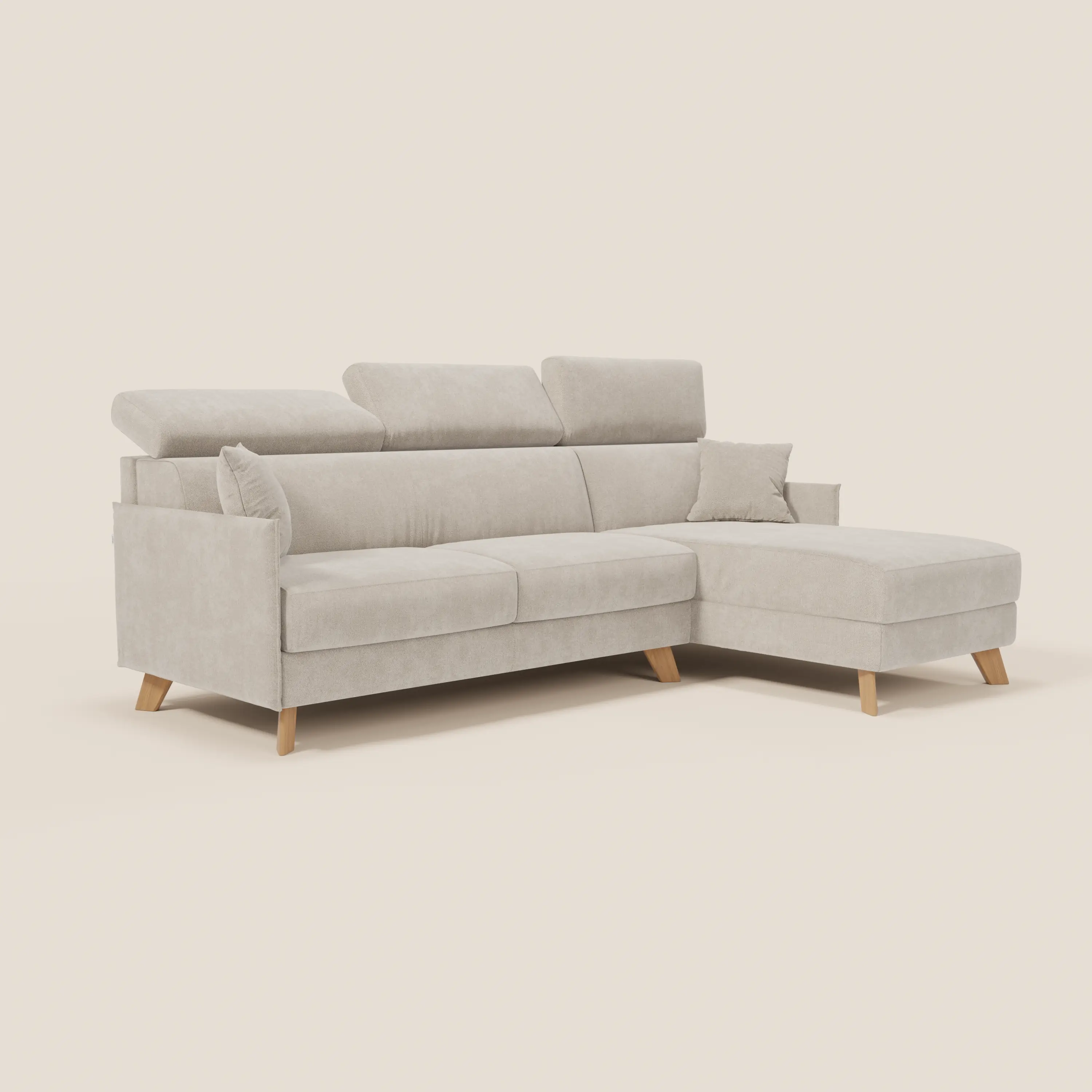 Sole Canapé d'angle convertible avec chaise longue avec coffre et têtières inclinables - tissu détachable T23 - Image 96
